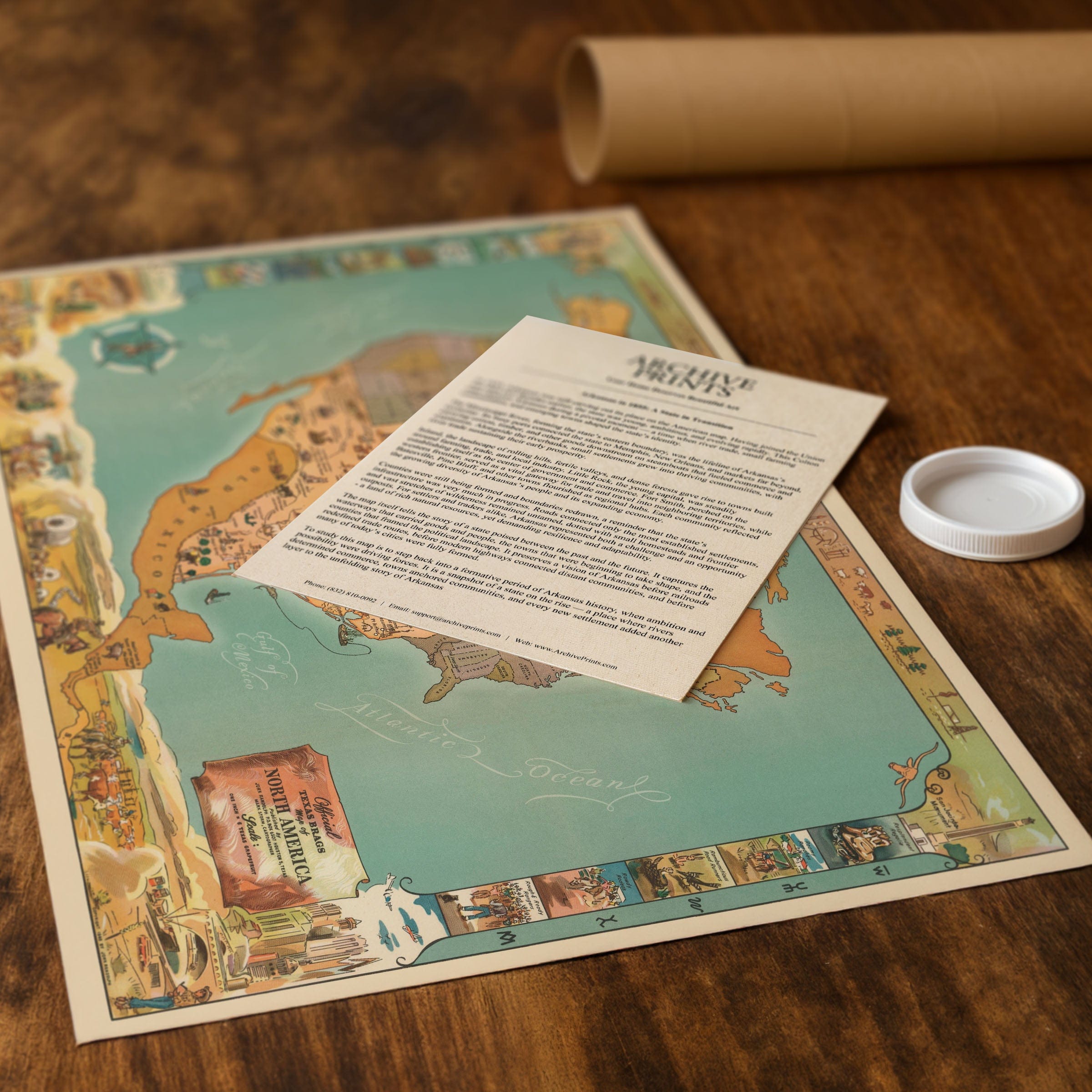 Texas Brags Pictorial Map of North America 1936 - Humorous Map - Archive Prints