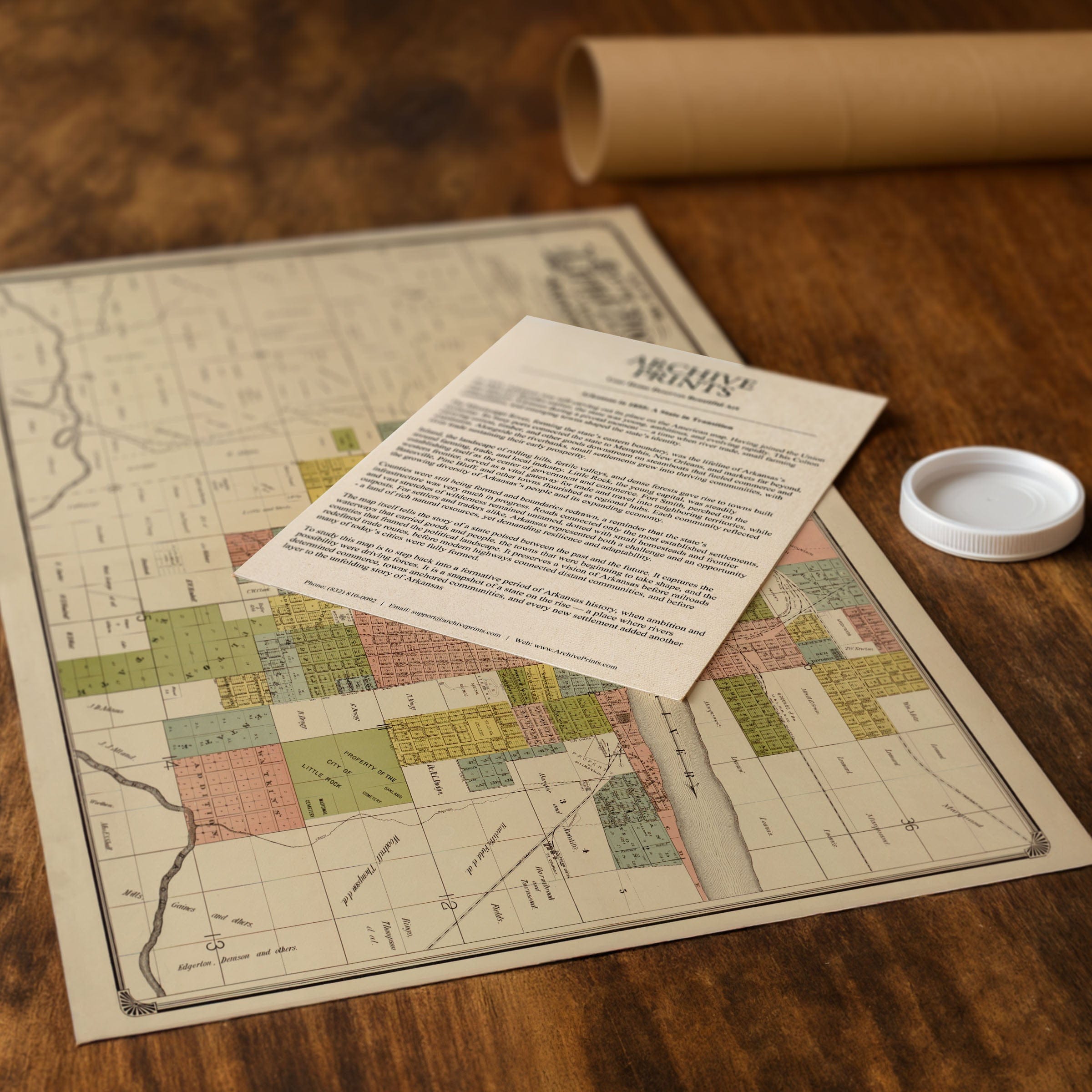 Little Rock & Argenta, Arkansas Map 1888 - Archive Prints