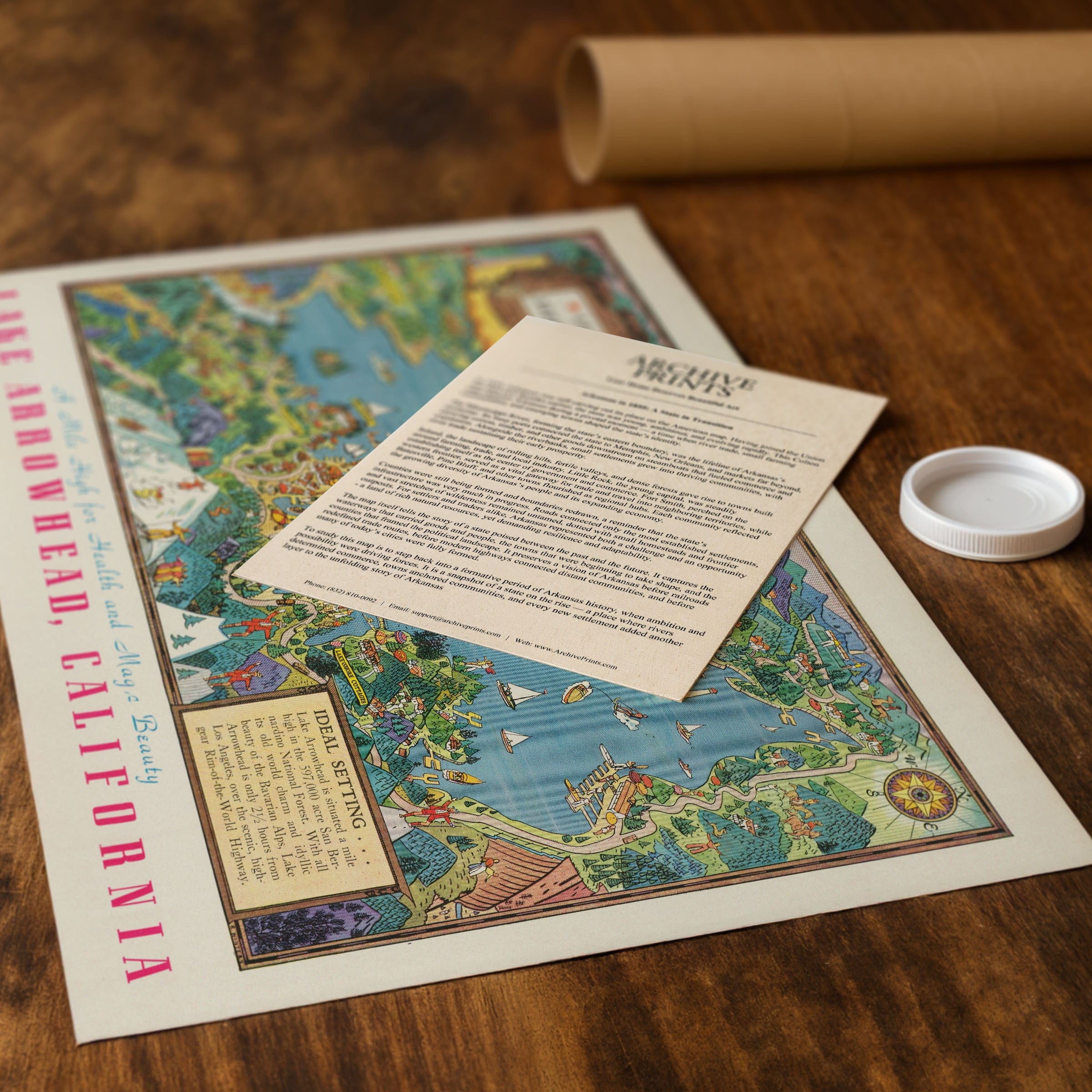 Lake Arrowhead, California Map 1940 - Archive Prints