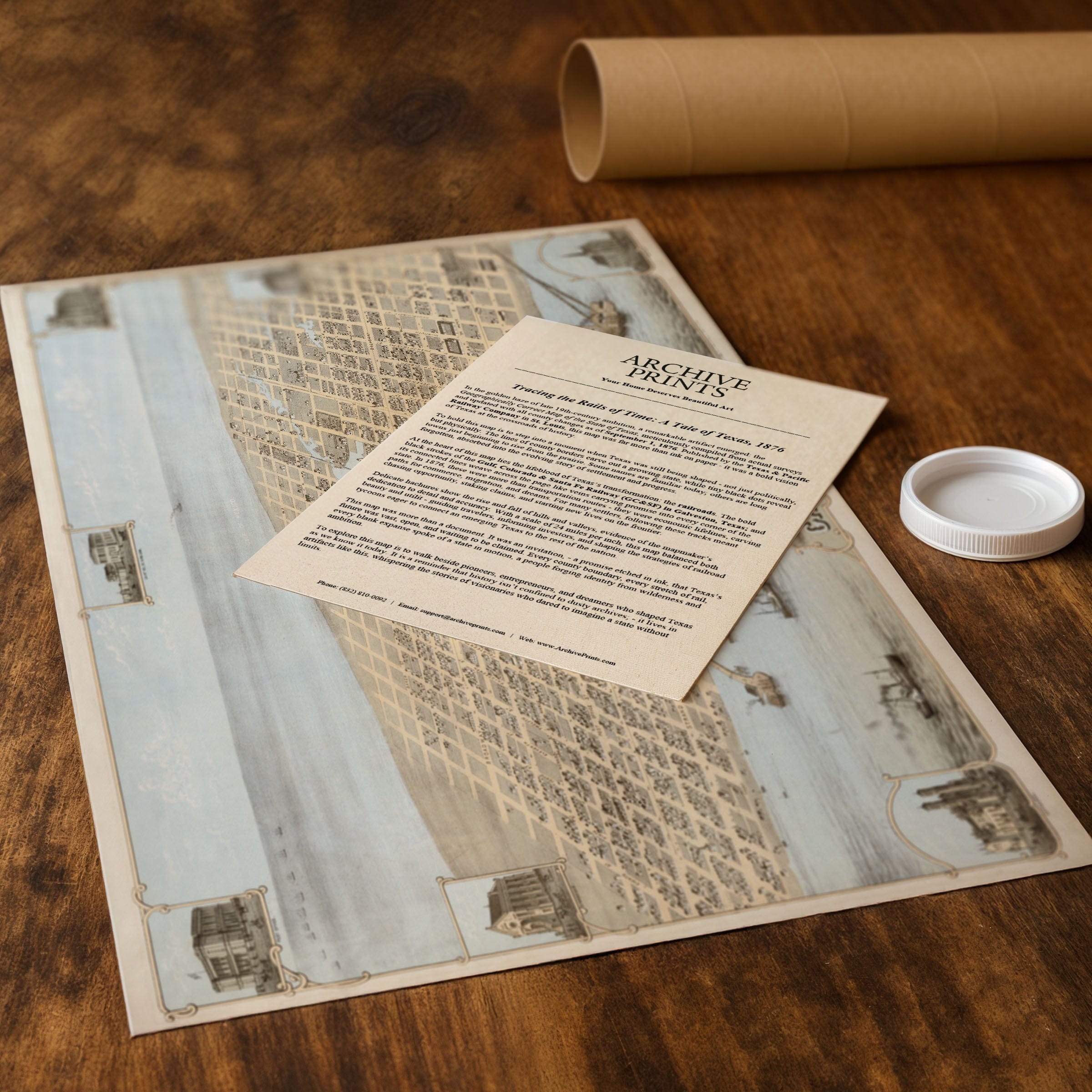 Bird's Eye View of the City of Galveston, Texas 1871 - Archive Prints