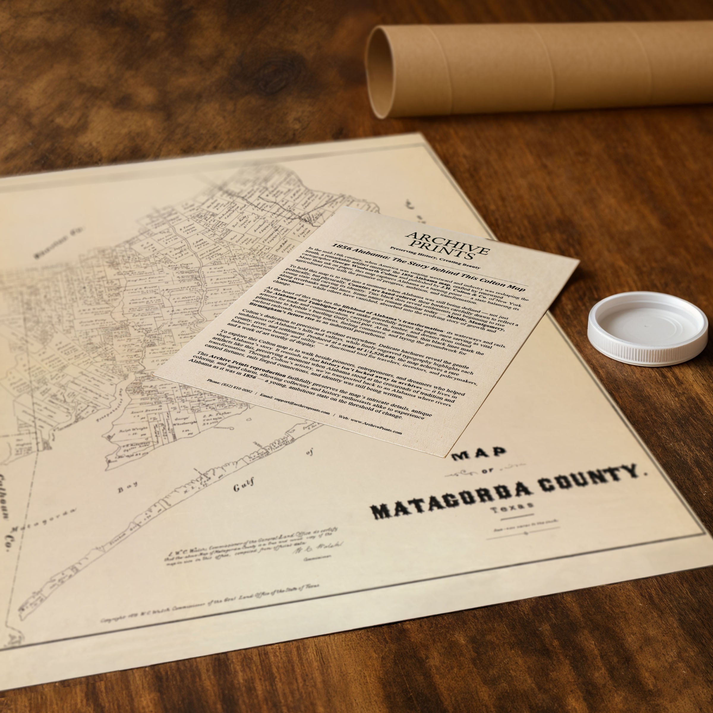 Matagorda County Map - Vintage 1879 Texas General Land Office Map