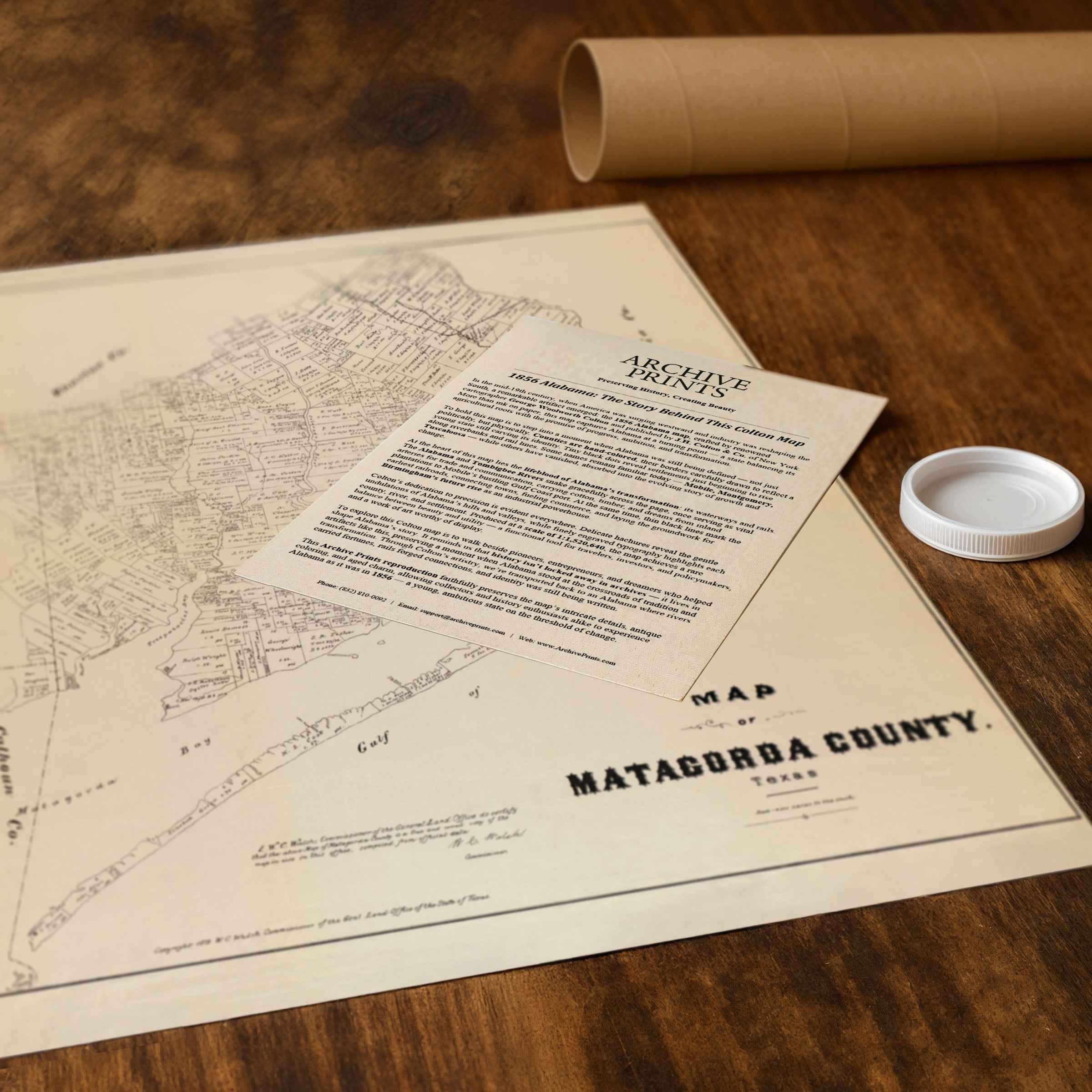 Matagorda County Vintage Map - 1879 Texas General Land Office Artwork