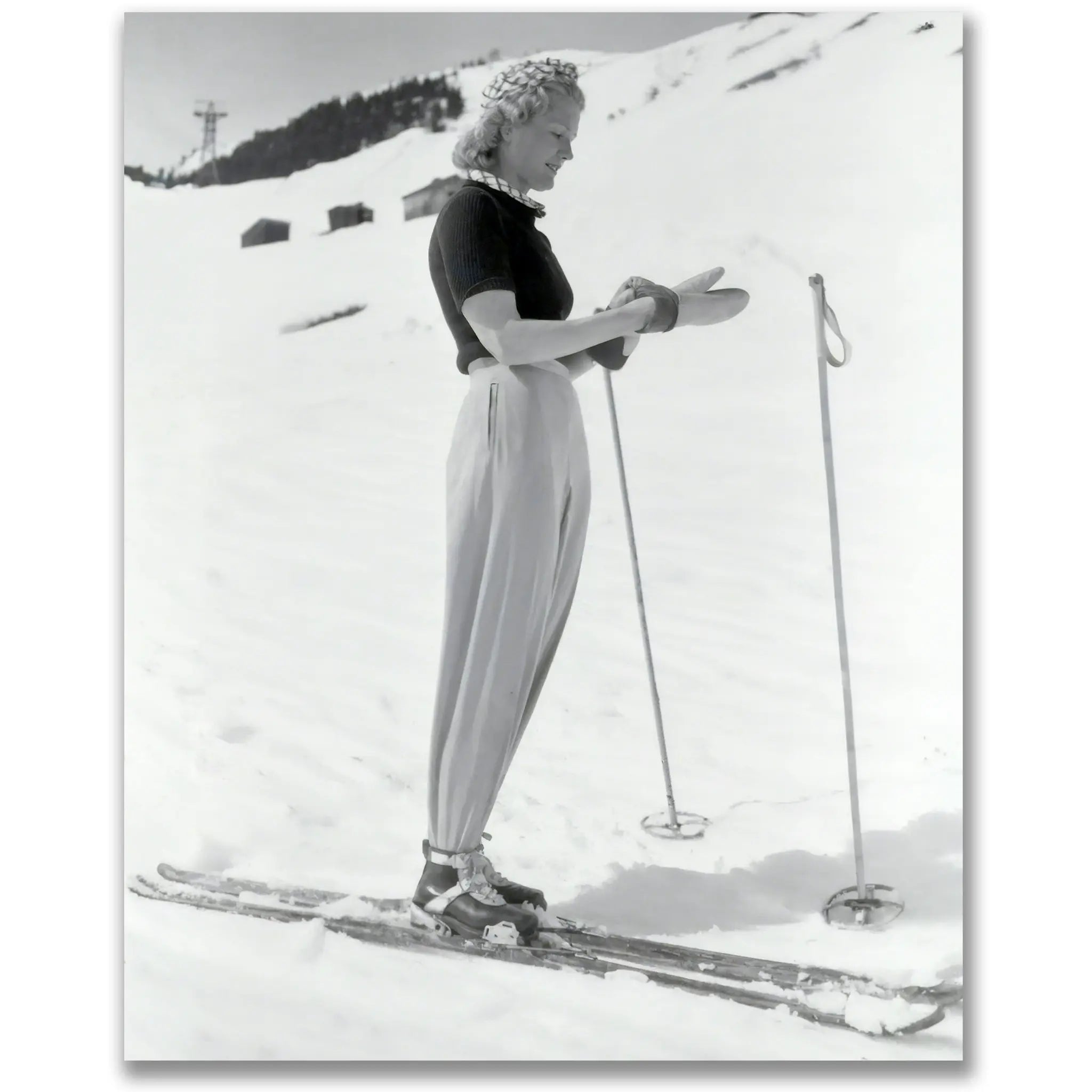 Vintage Elegant Woman Skier - Main Image