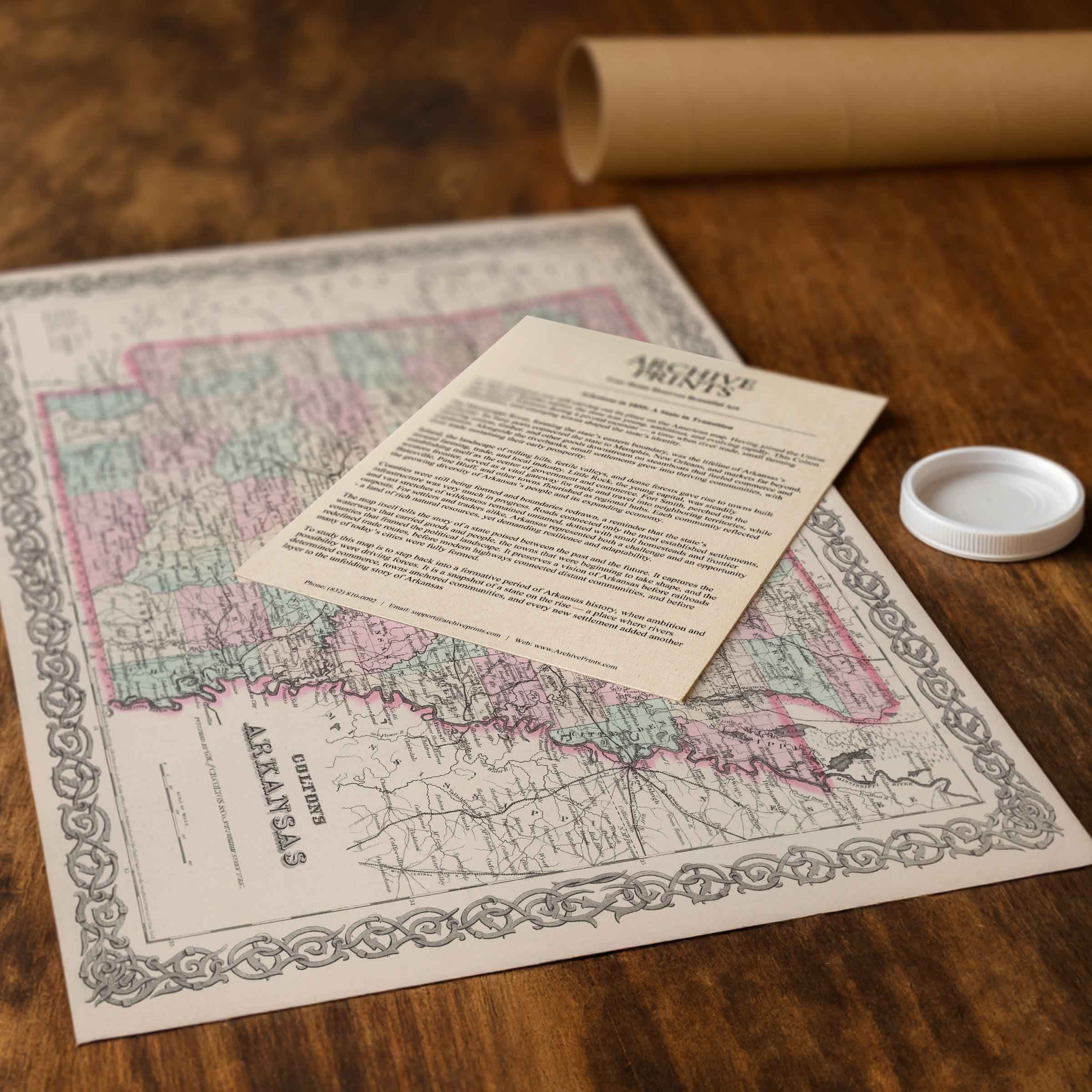 Colton’s 1855 Map of Arkansas – A Restored Vintage Classic