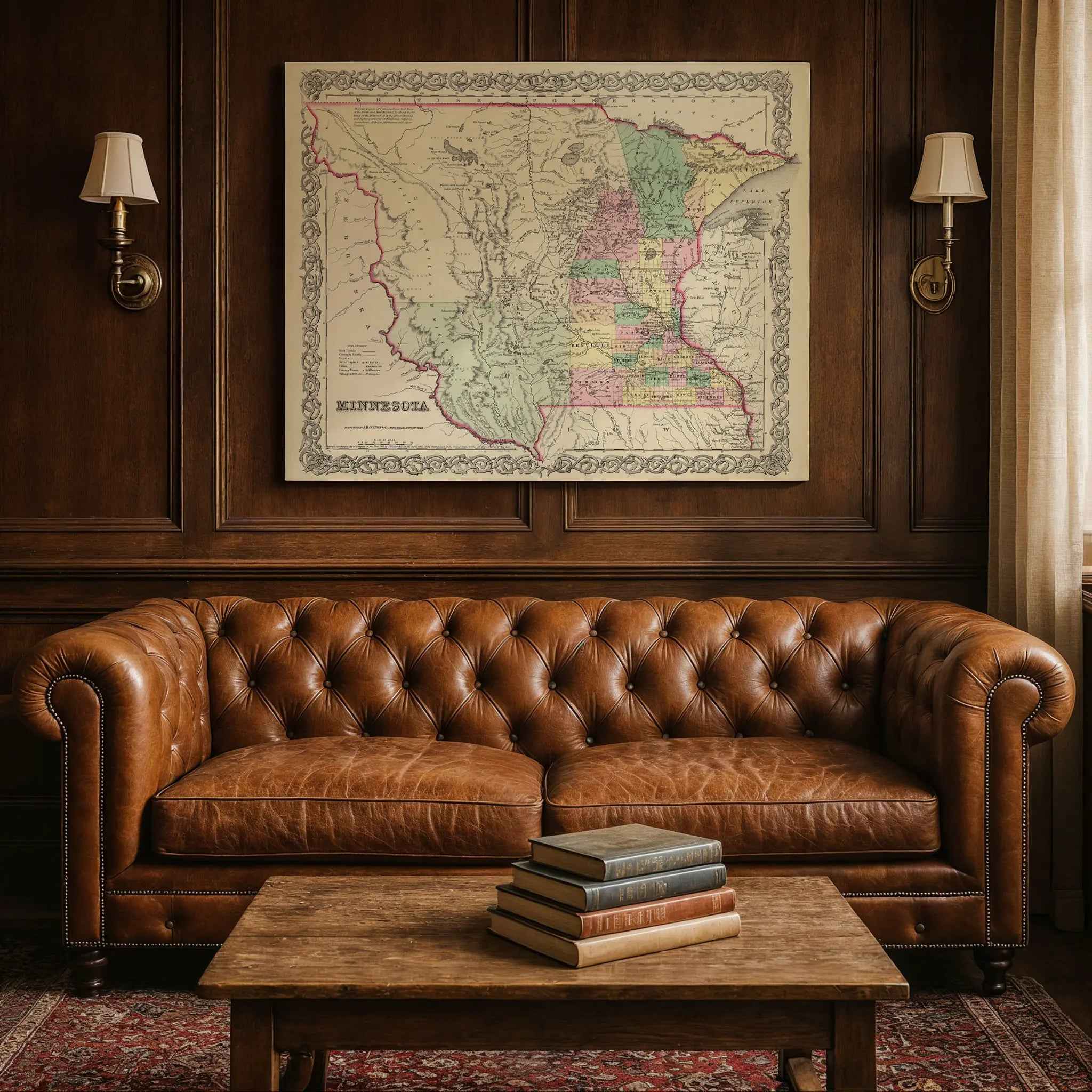 1856 Minnesota Map by Colton - Vintage Map Print for Collectors