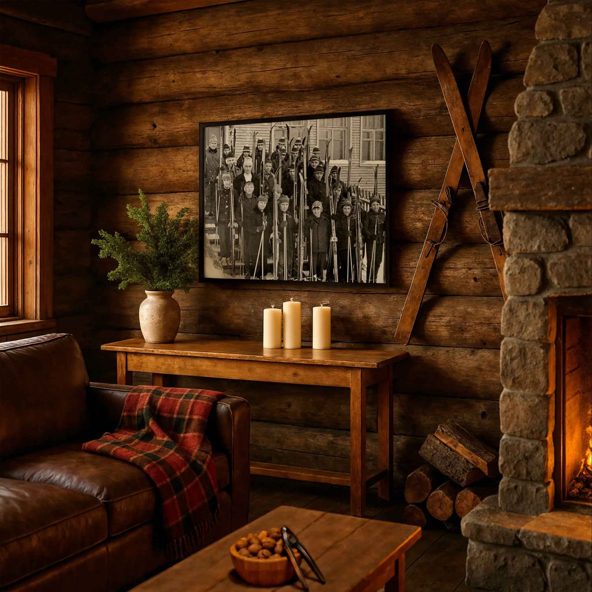 Vintage Ski Club Photograph - Embrace the Charm of a Mountain Community