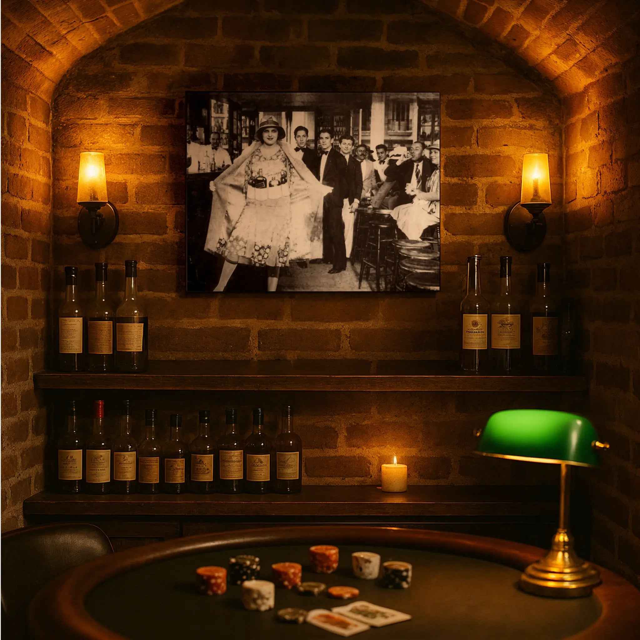 Prohibition Speakeasy Bottle Dress for Historic Underground Bar Celebrations