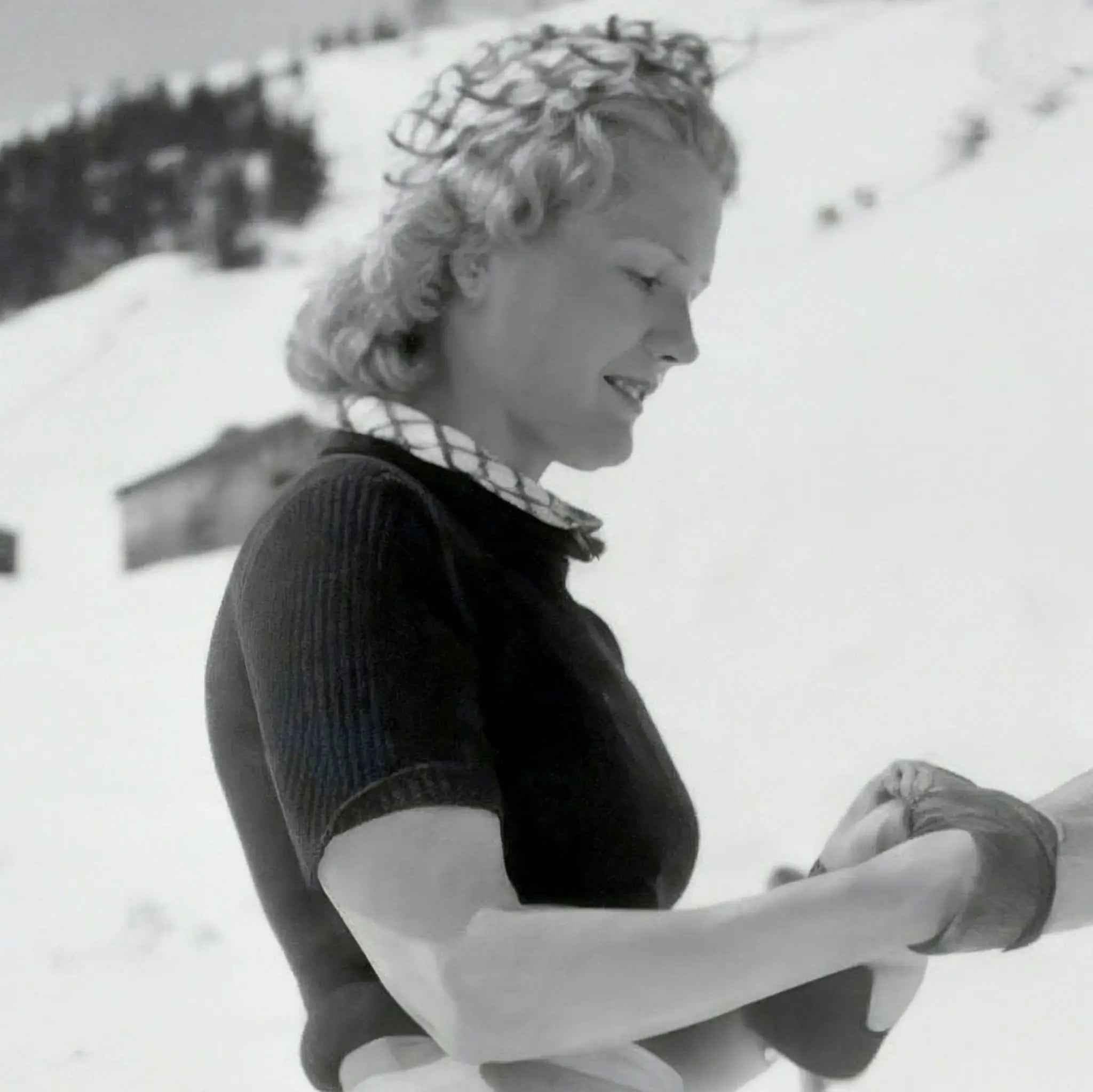 Vintage Woman Skier - Alpine Grace Elegance