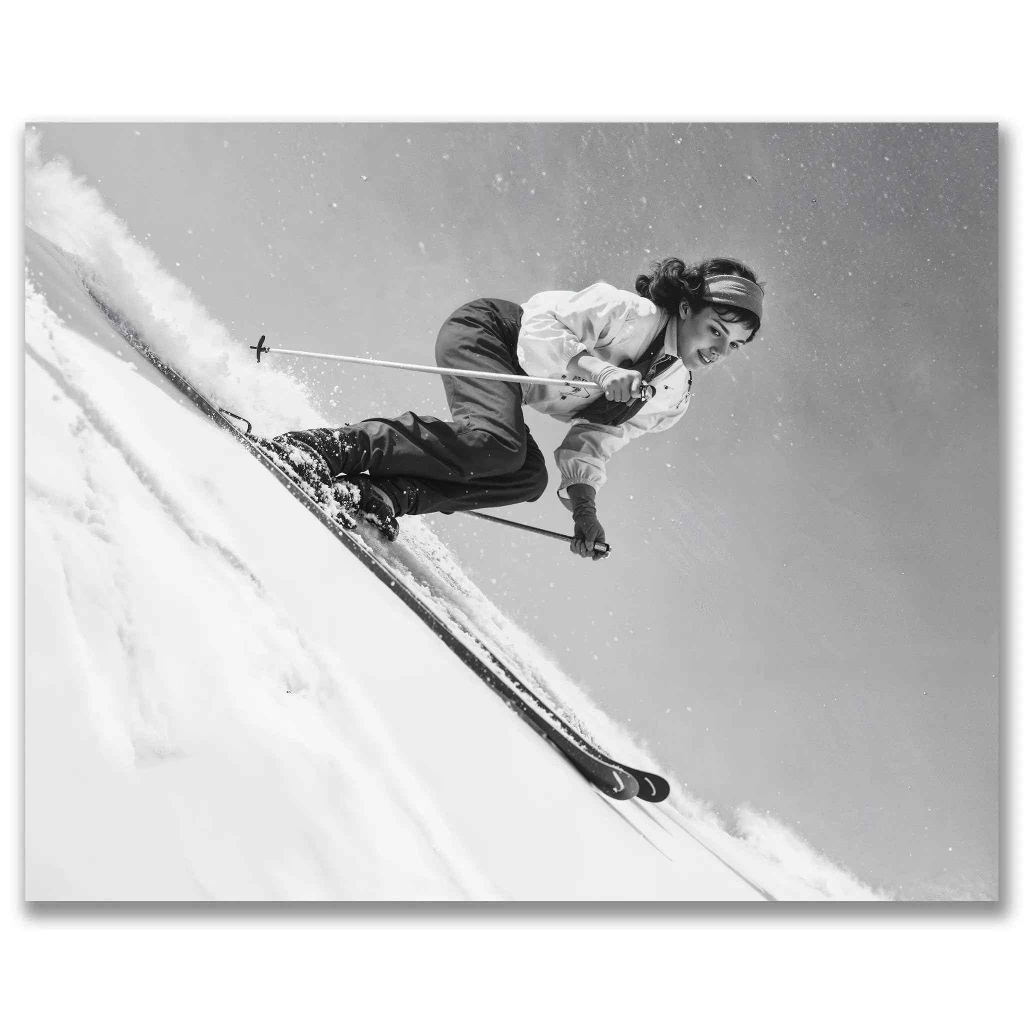 Vintage Downhill Skier Photograph - Embrace Pure Alpine Joy