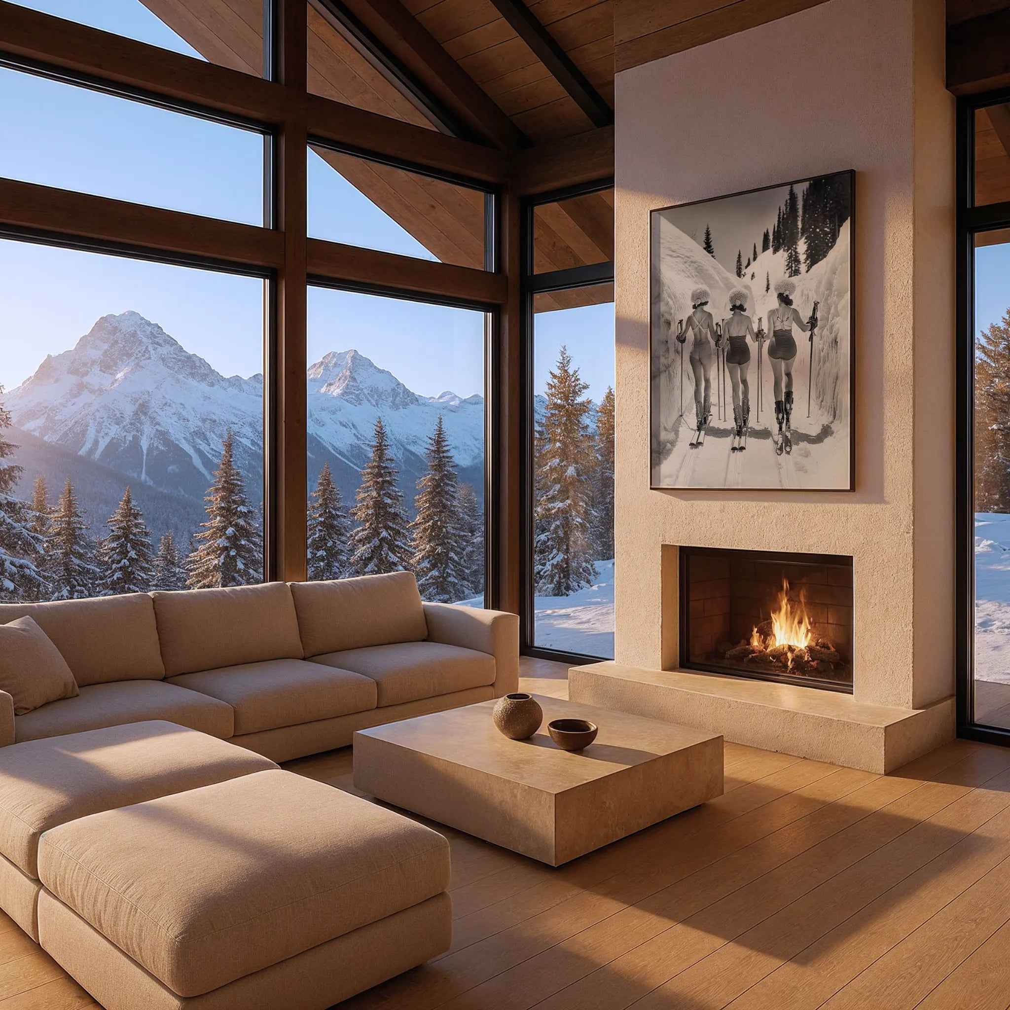 Vintage Ski Women Photograph - Alpine Adventure Art Print