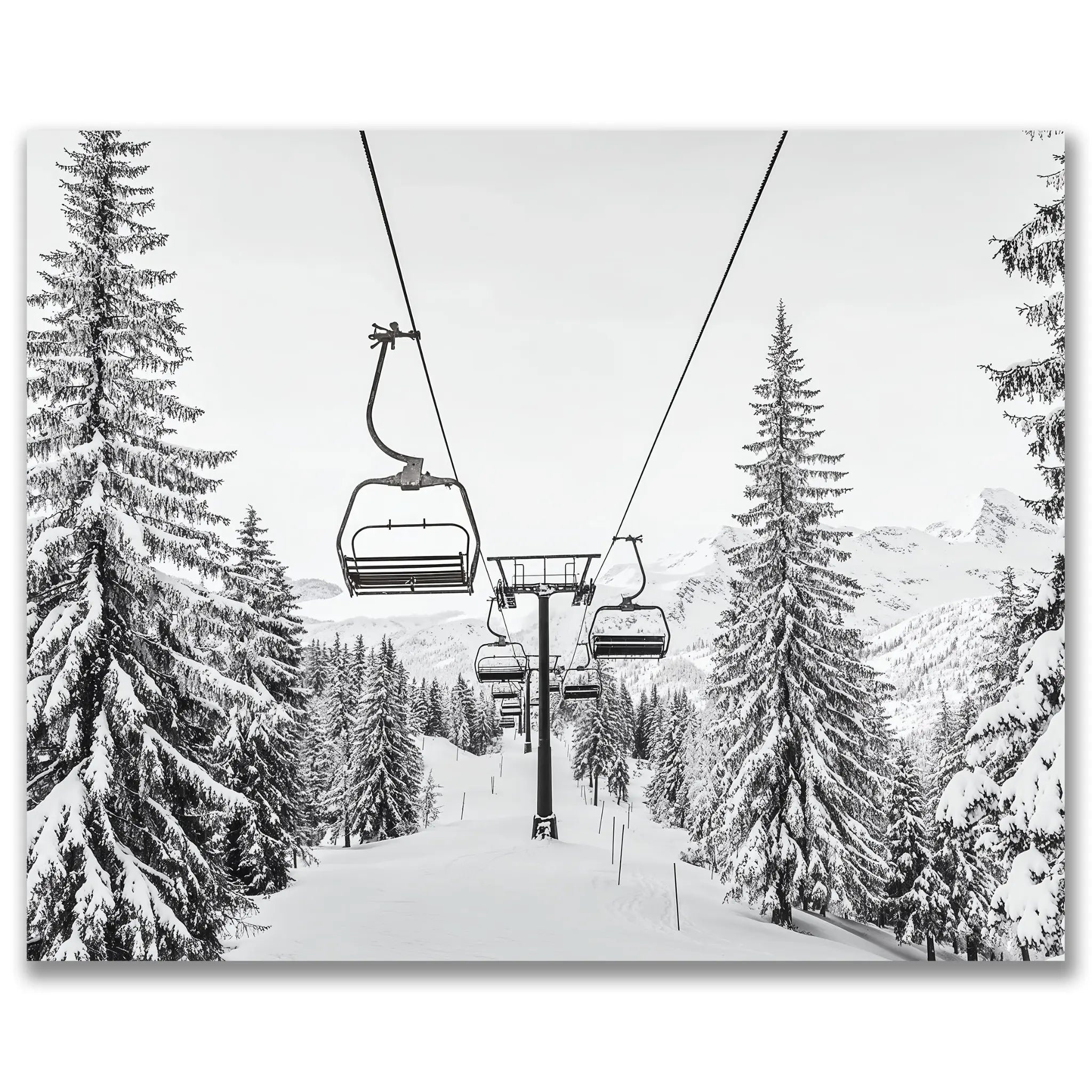 Vintage Ski Lift Photograph - Main Image