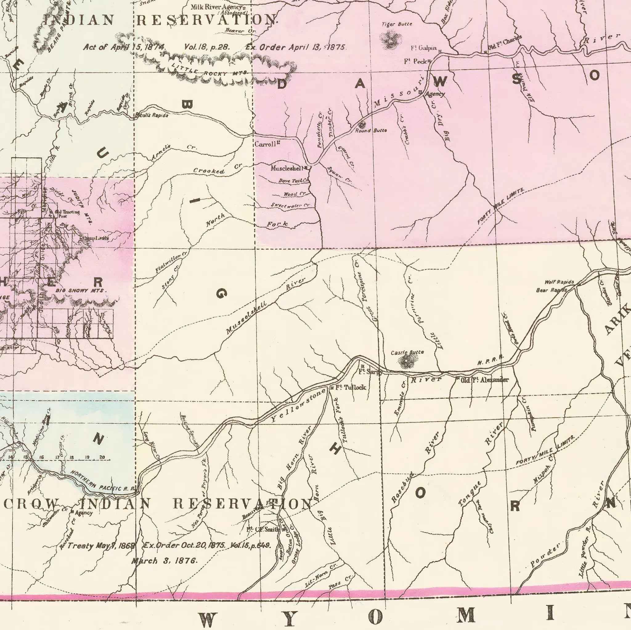 Montana Map - Vintage 1879 Historical Montana Territory Map