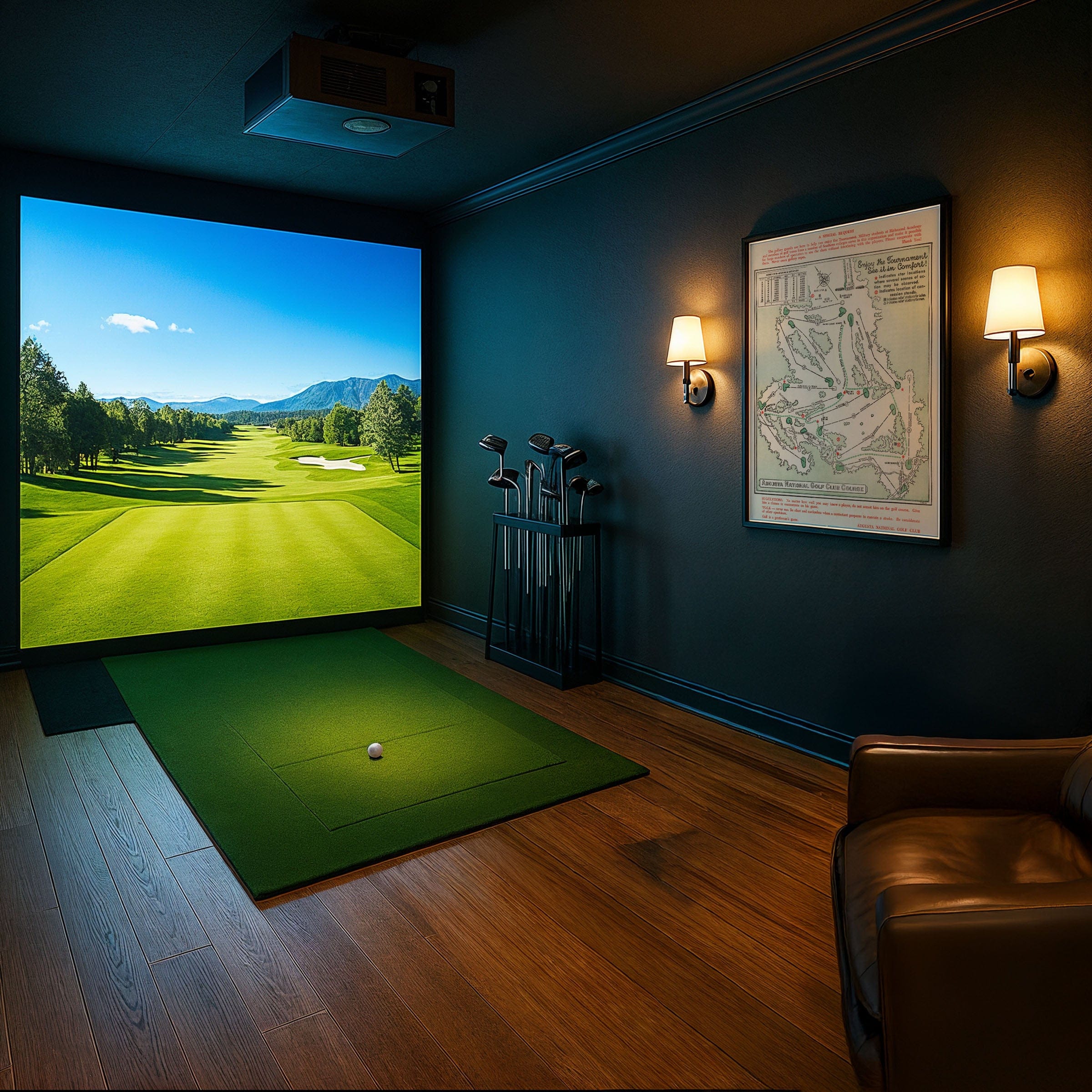 Augusta National Golf Club Course Map 1954 - Masters Tournament Guide - Archive Prints