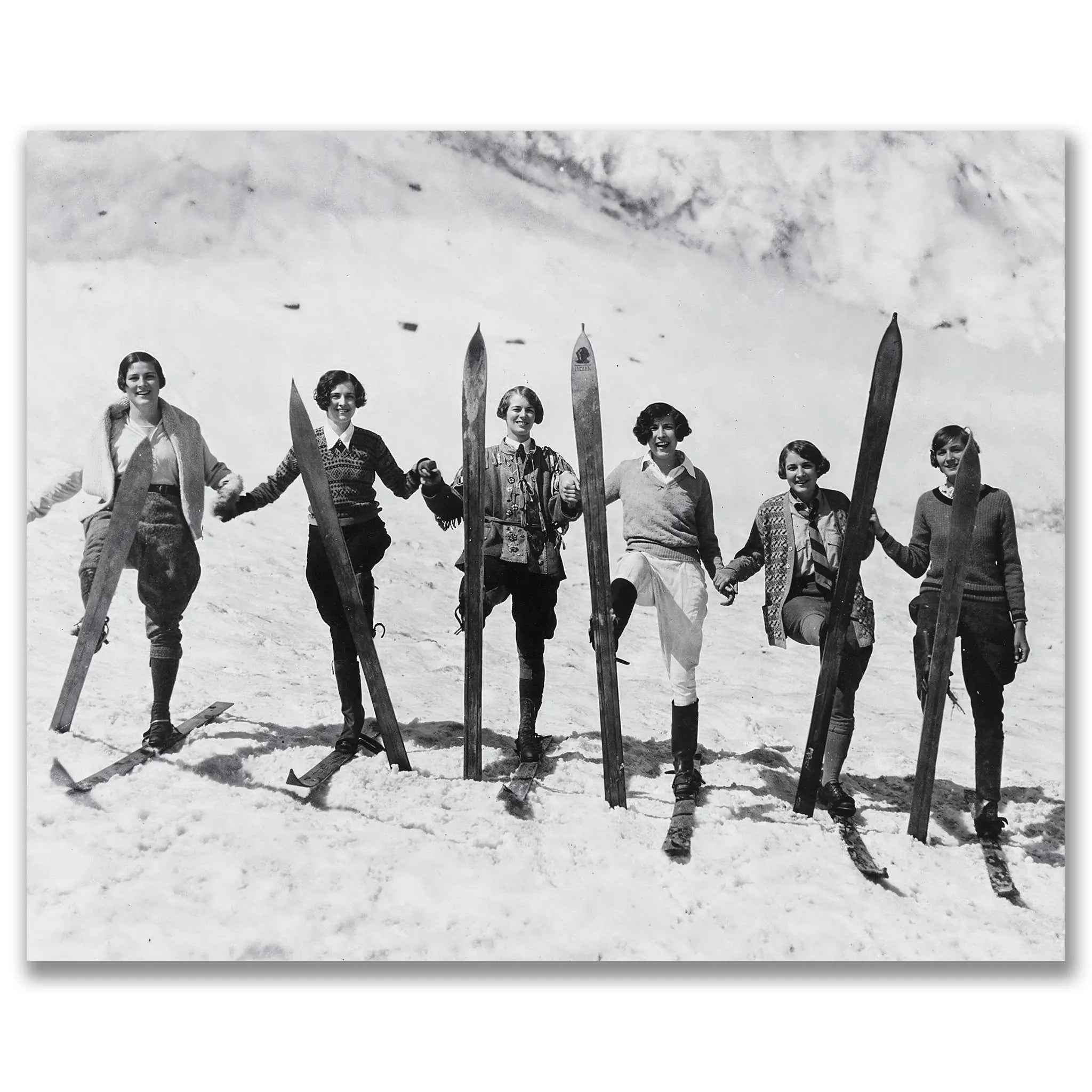 1920s Vintage Women Skiers Sports Photography - Golden Age Winter Sports Print