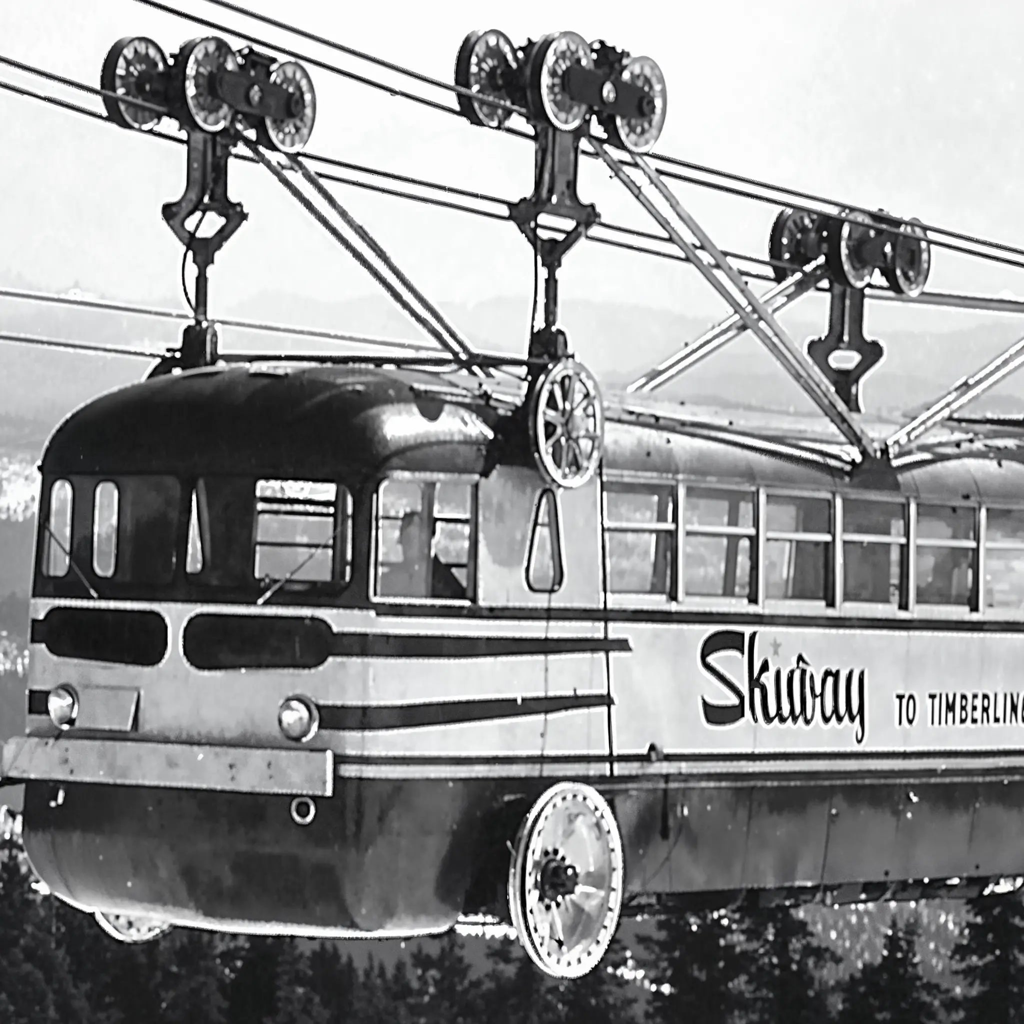 Vintage Ski Tramway Detail Close-Up