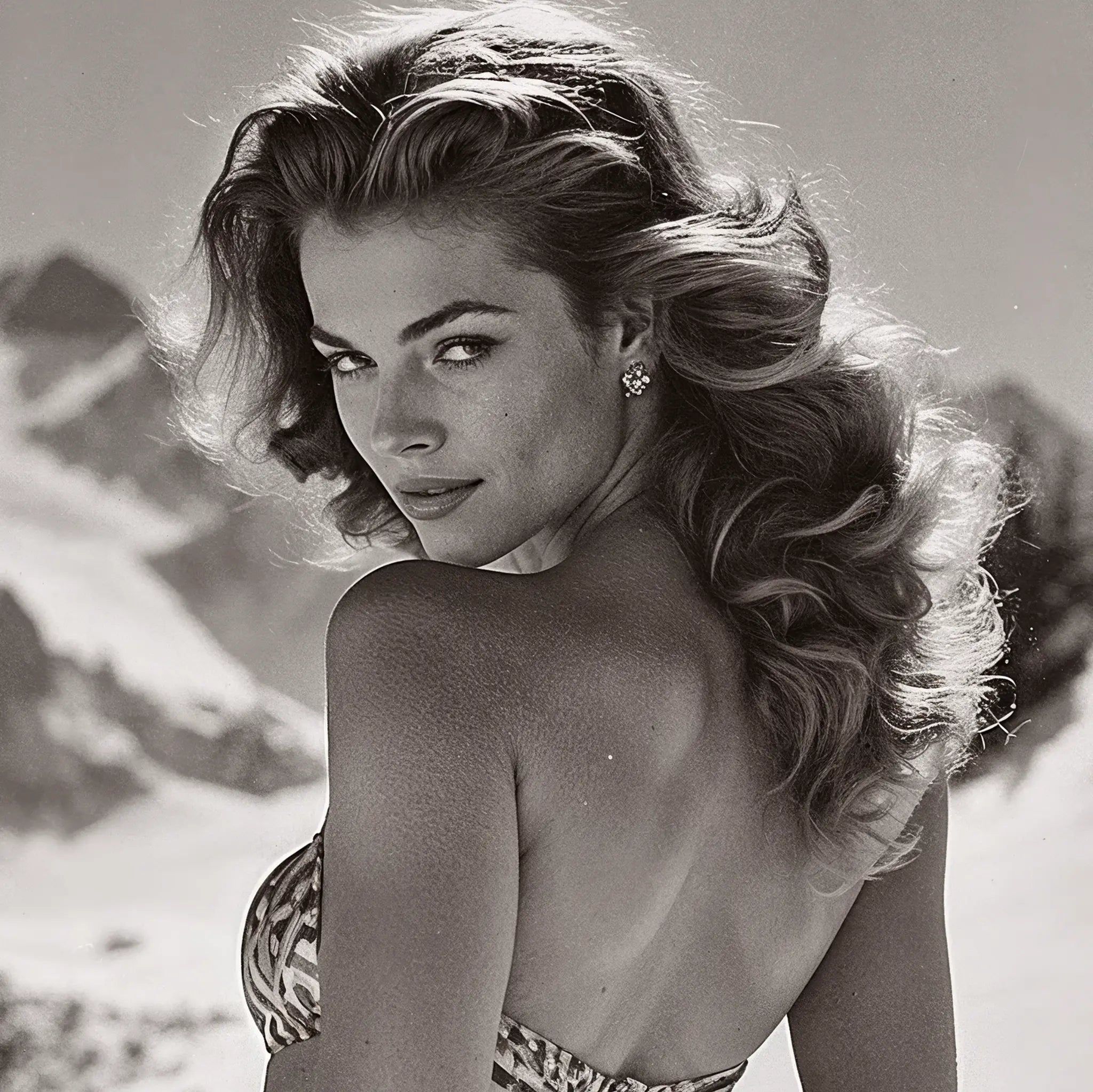 Vintage Ski Club Group Detail Close-Up