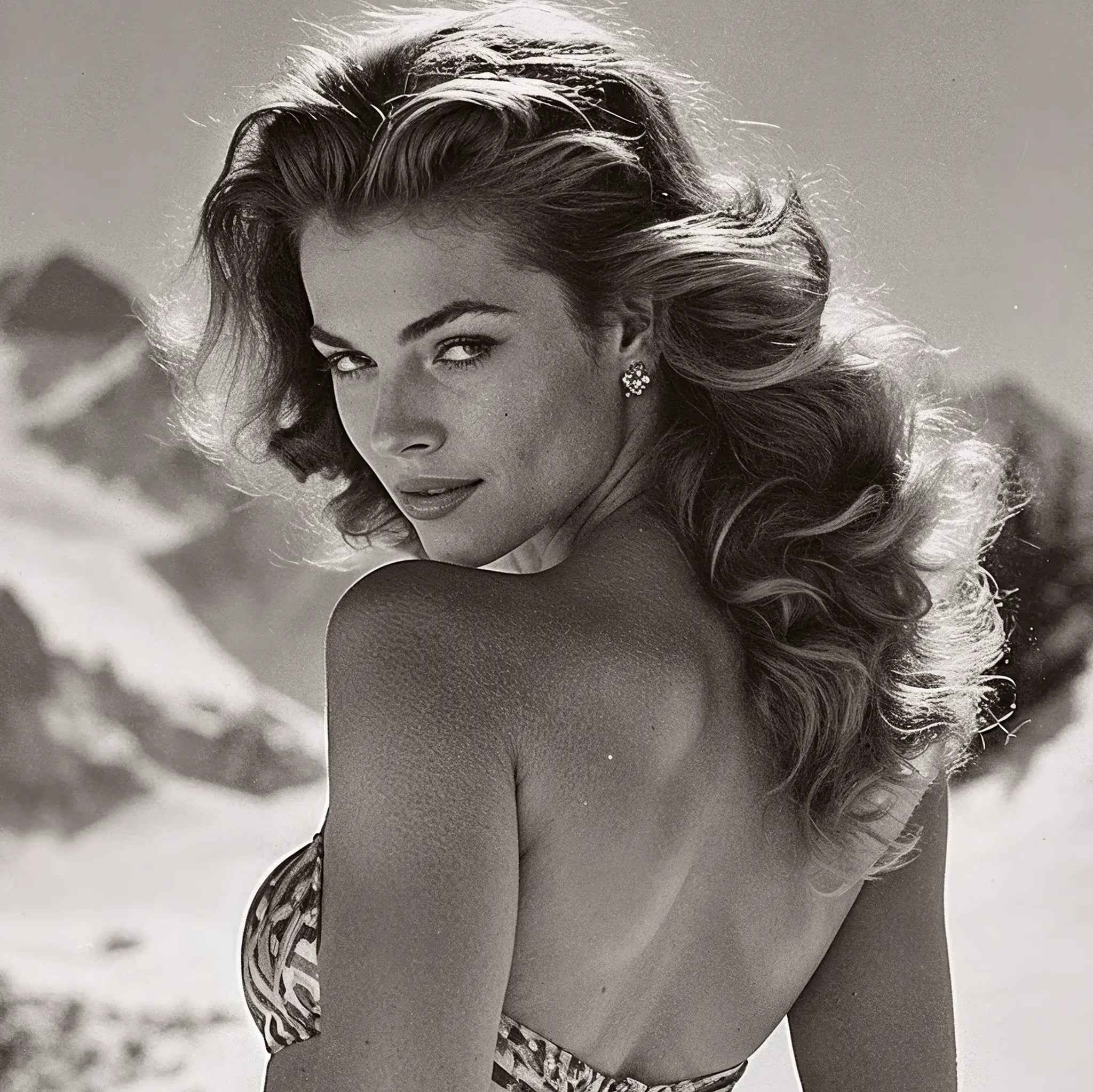 Warning Curves Ahead Vintage Ski Pin-Up Girl Collectible Art Pin