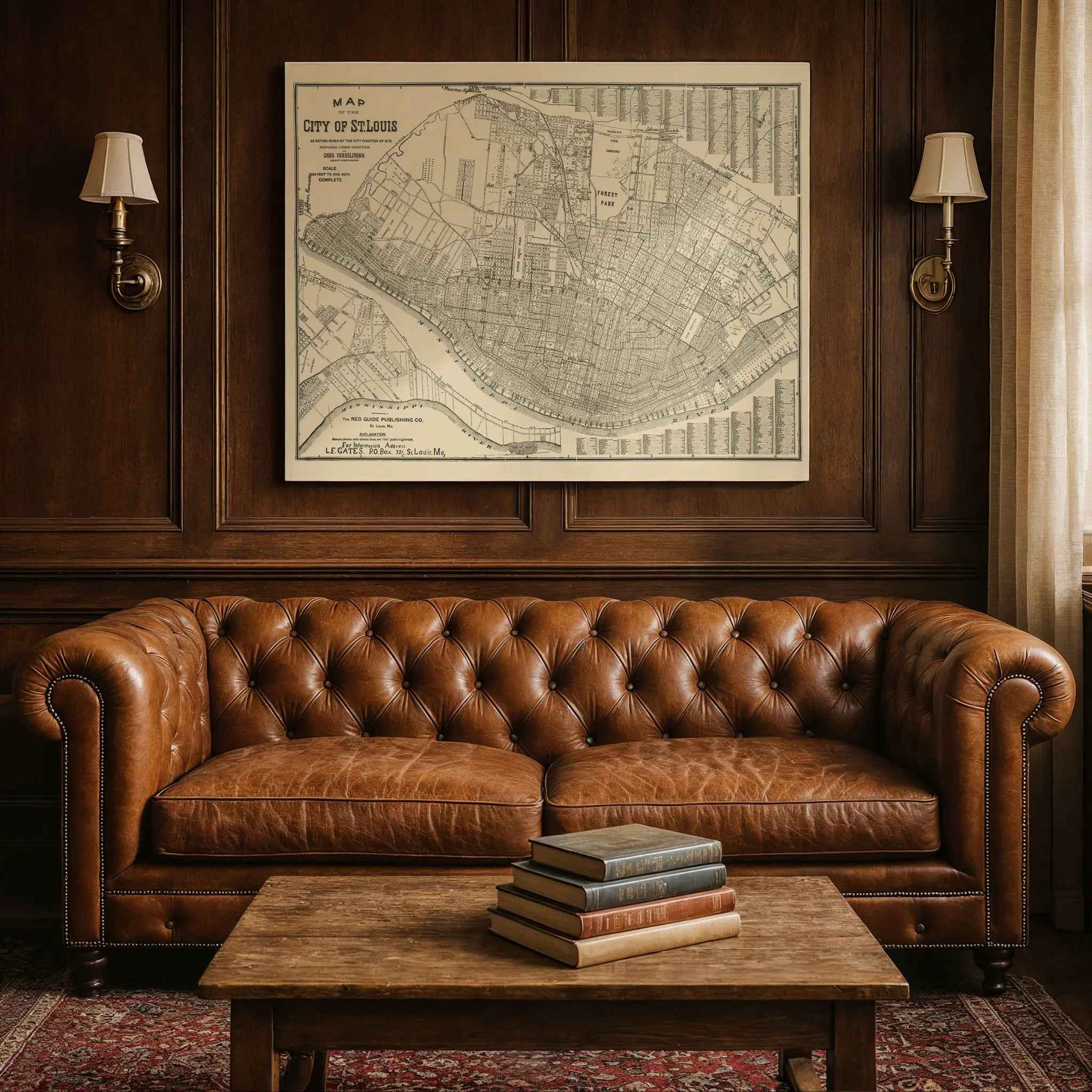 St. Louis Vintage Map 1876 - Historical City Charter Map by Charles Varrelmann