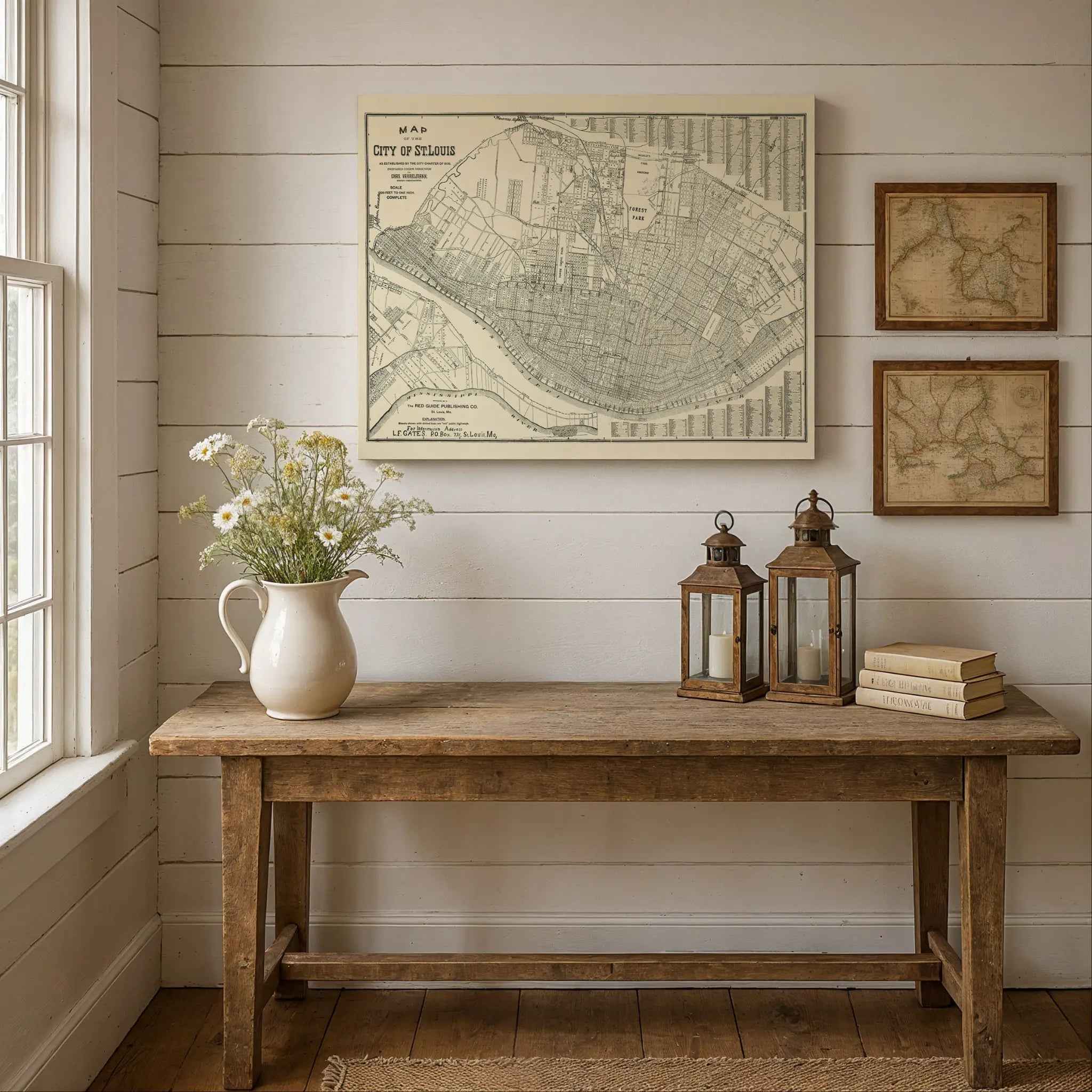 St. Louis Vintage Map 1876 - Historical City Charter Map by Charles Varrelmann