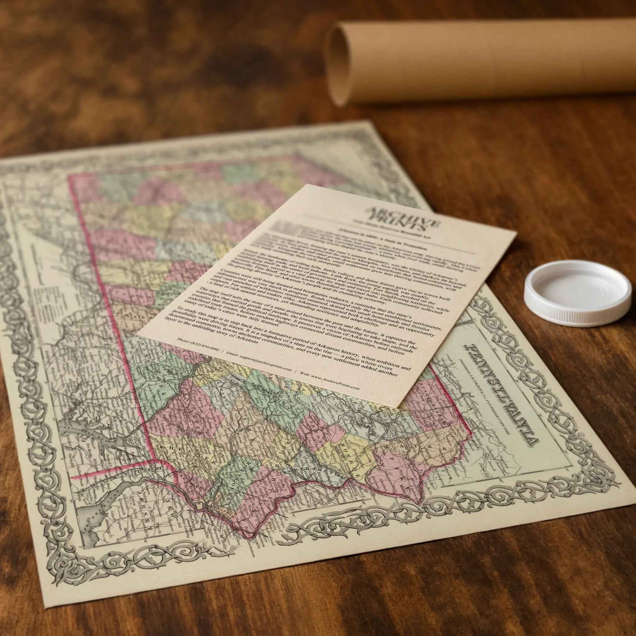 Vintage Pennsylvania Map - Vintage 1856 Colton Historical Map