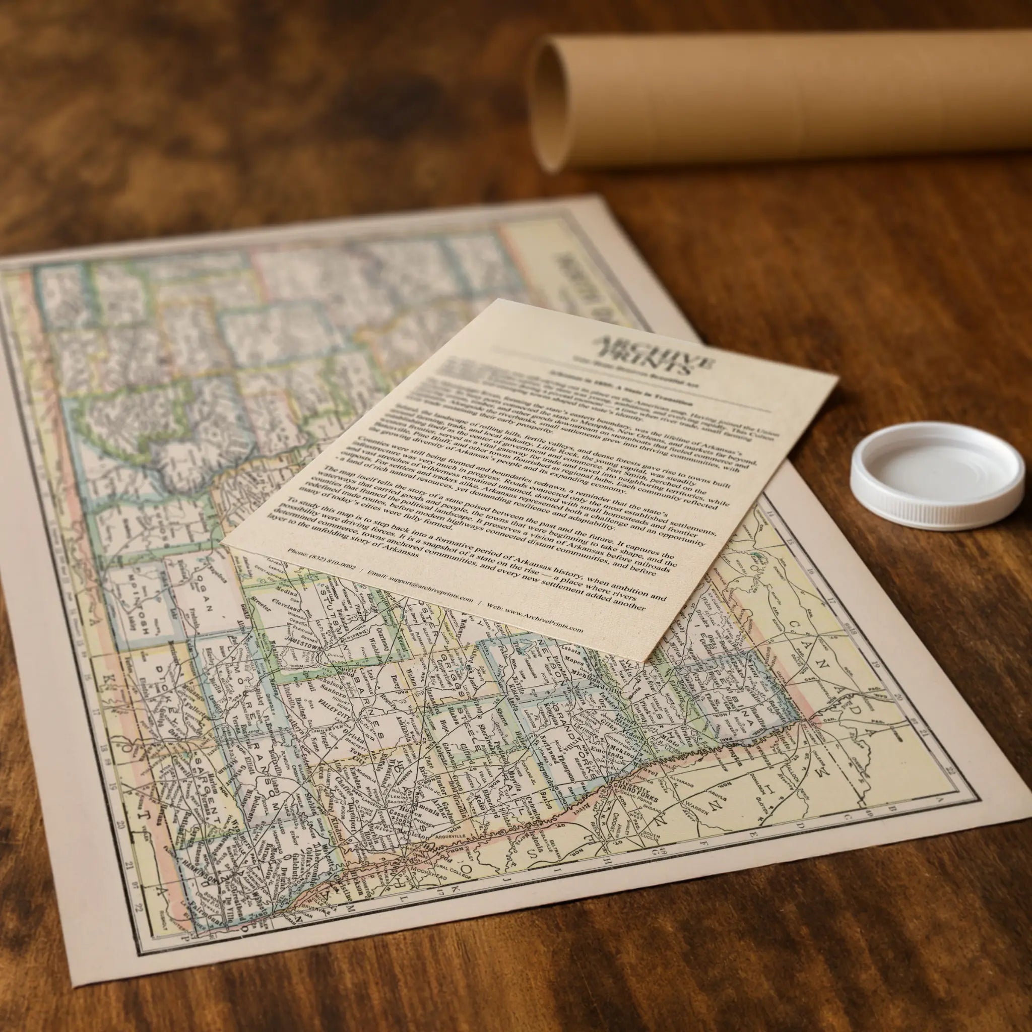 North Dakota Map - Desk Setting