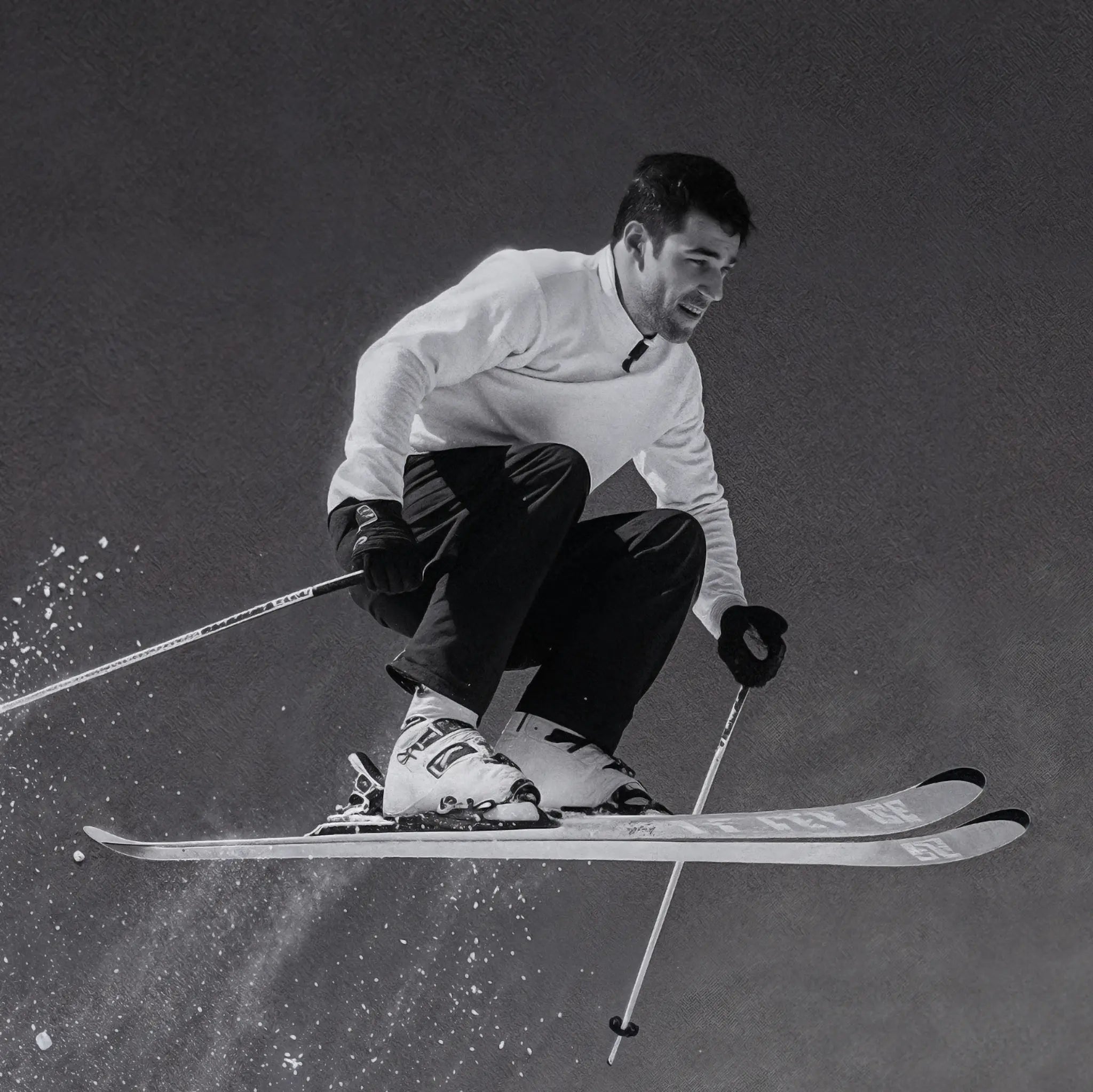 Skiing Action Detail Close-Up