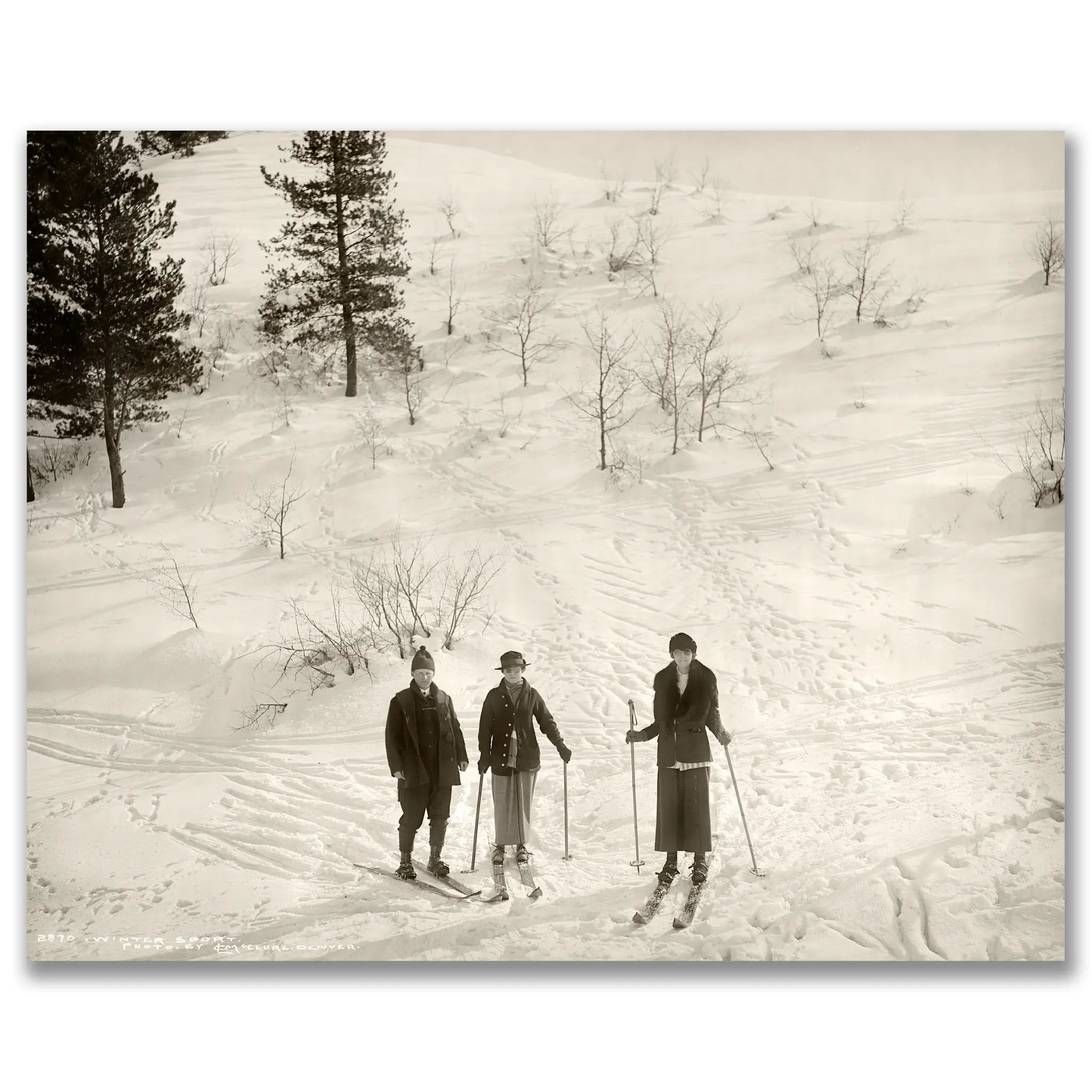 Vintage Three Skiers Photograph - Main Image