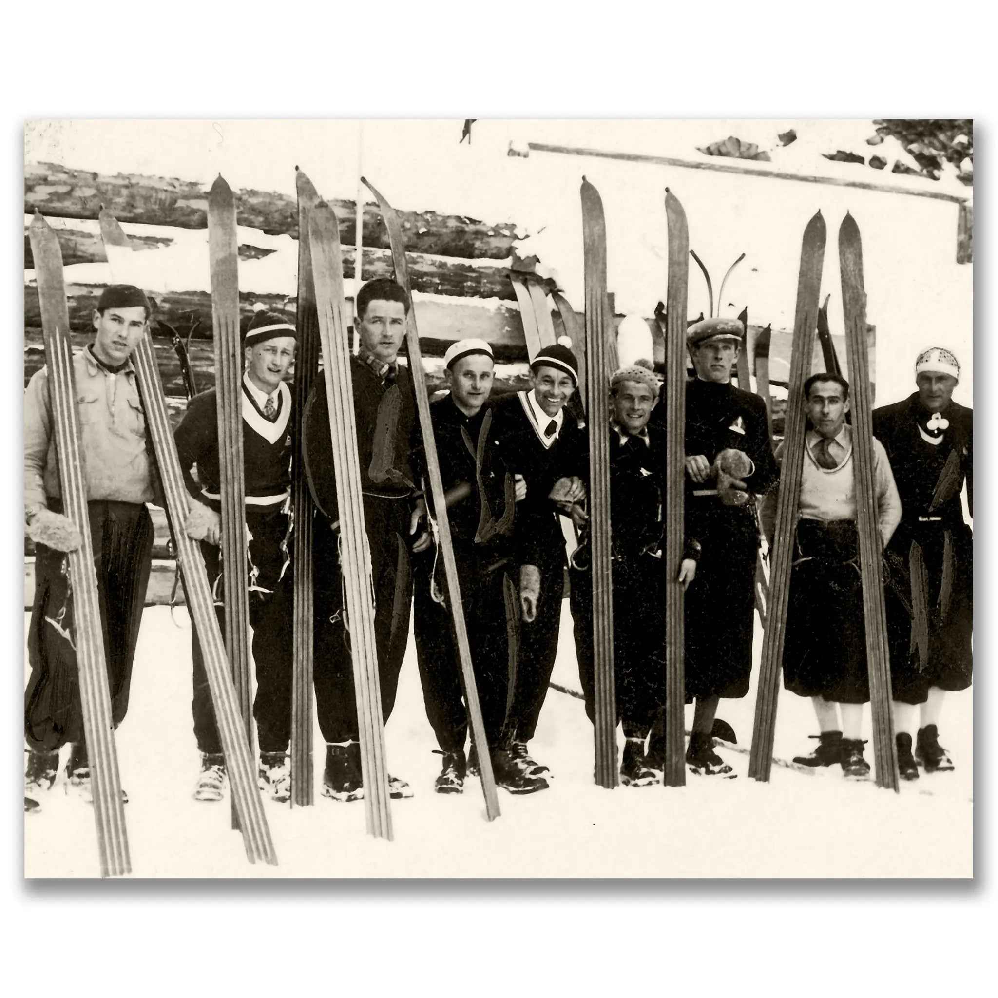 Vintage Ski Club Photograph - Brotherhood on the Slopes Captured in Time