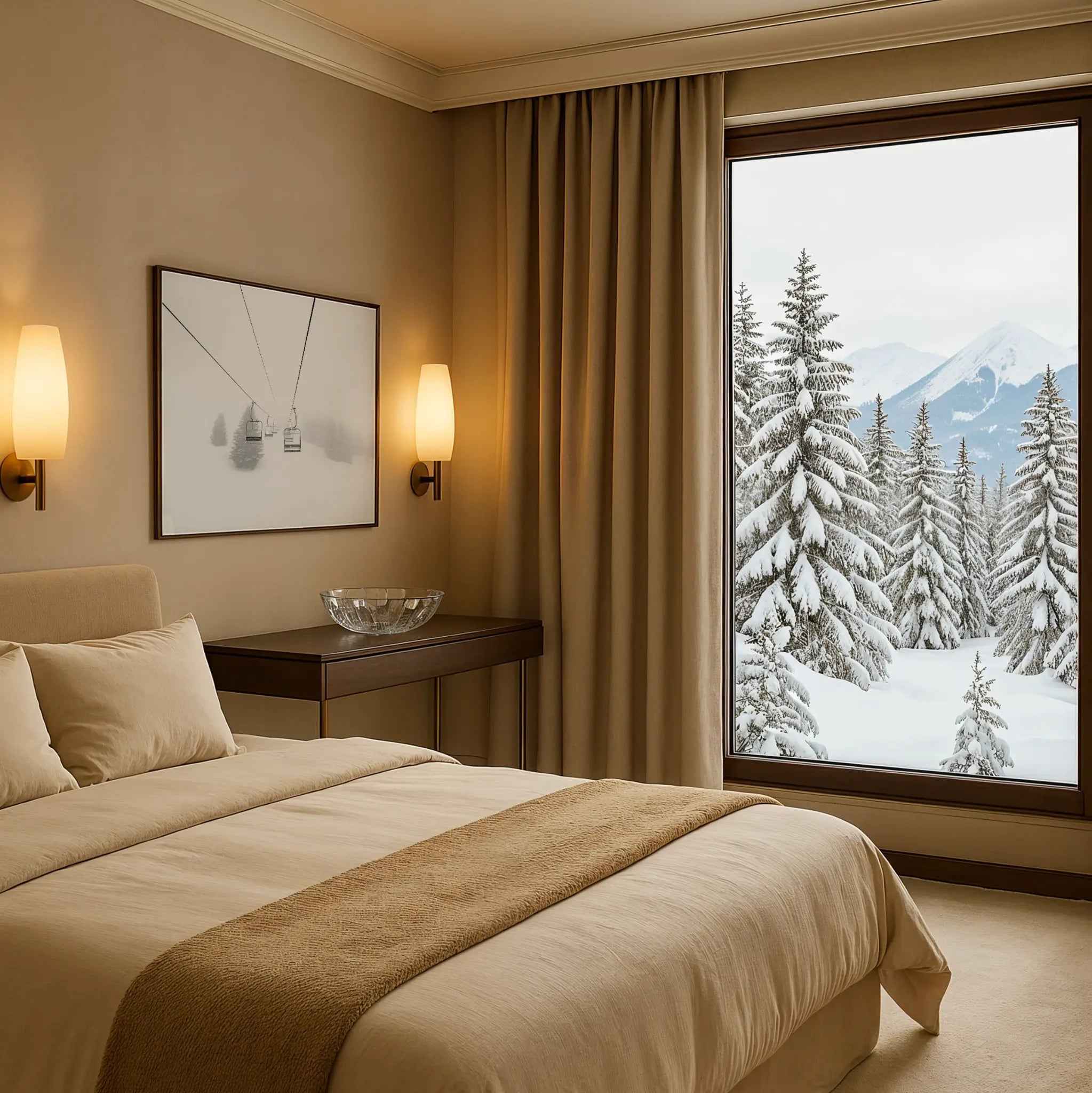 Vintage Ski Lift Chairs in Fog - Mountain Mystique Decor