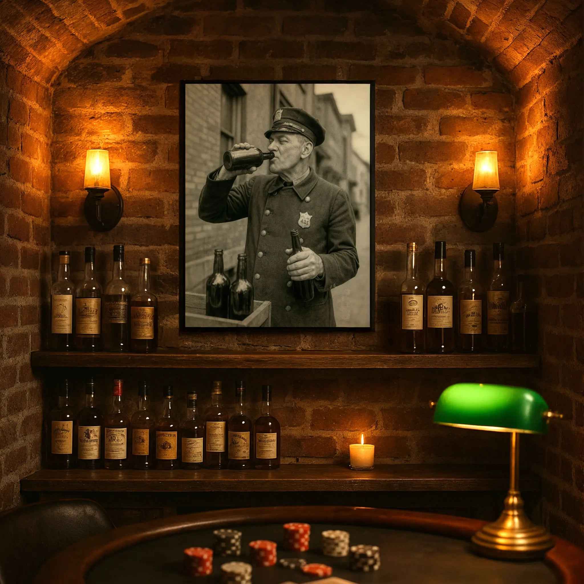 Prohibition Police Officer Photograph - Vintage Law Enforcement Image