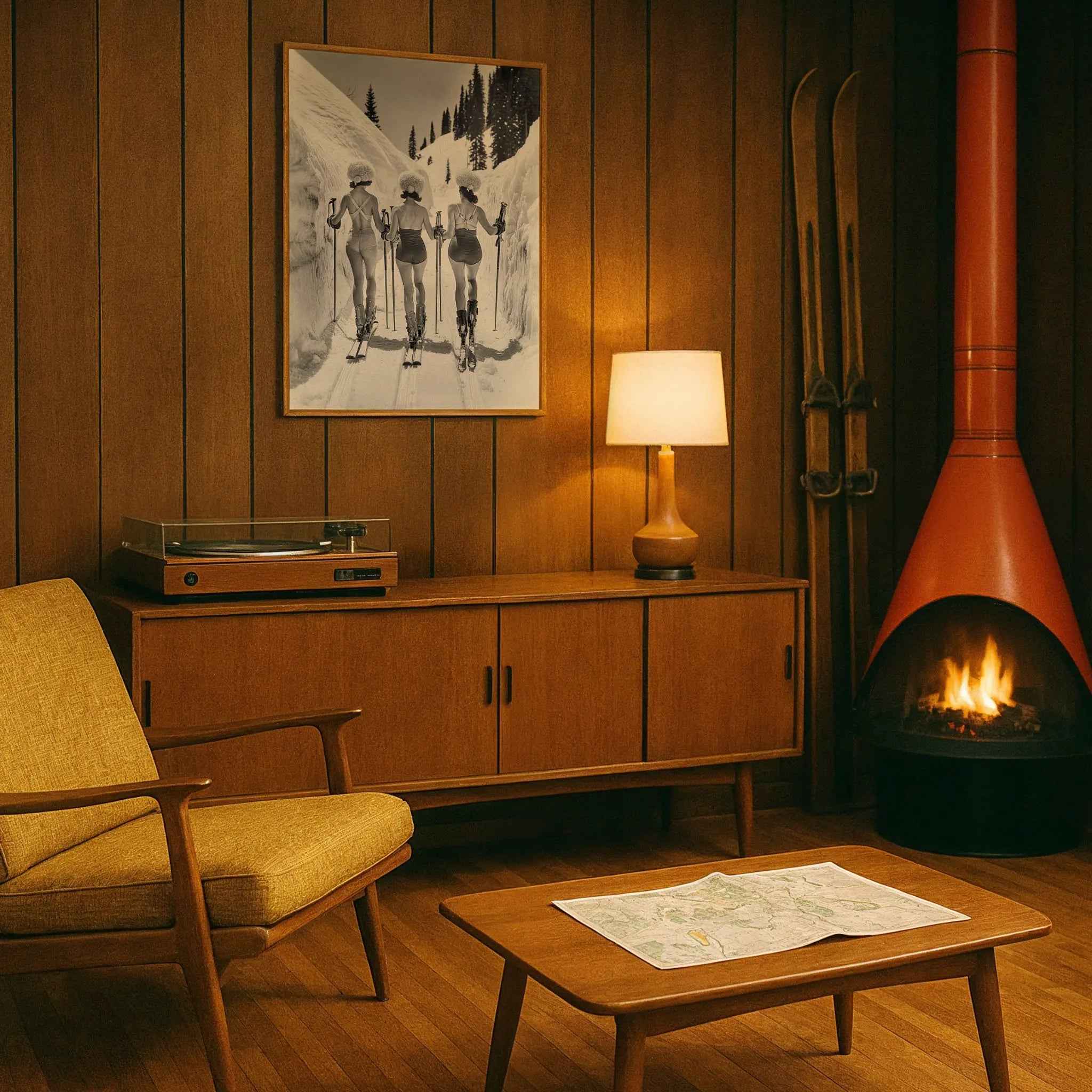 Vintage Ski Women Photograph - Alpine Adventure Art Print