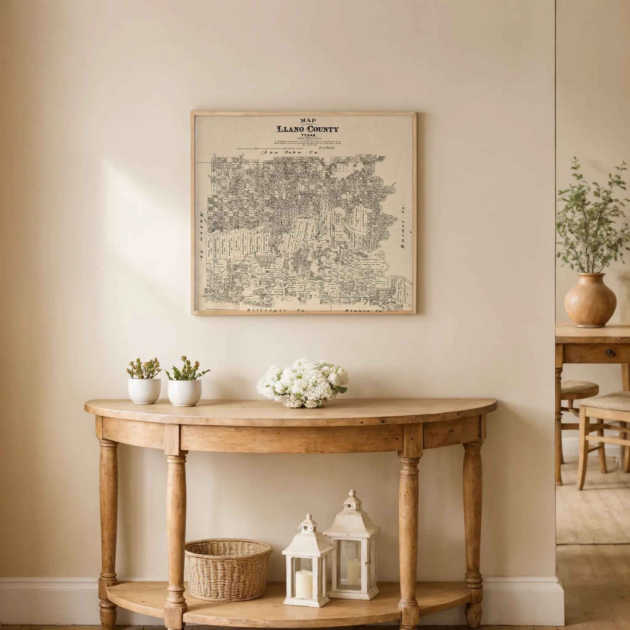 Llano County Vintage Map - Antique 1879 Texas General Land Office Map