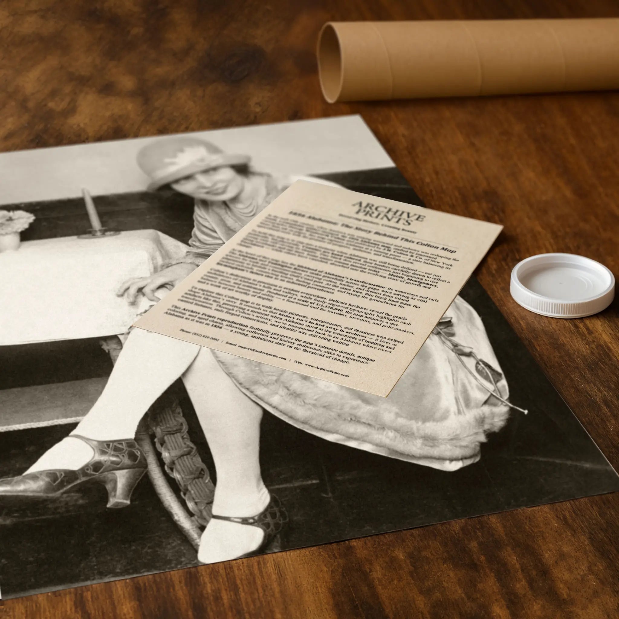 Professional packaging for yacht elegance photograph with tube and historical documentation materials