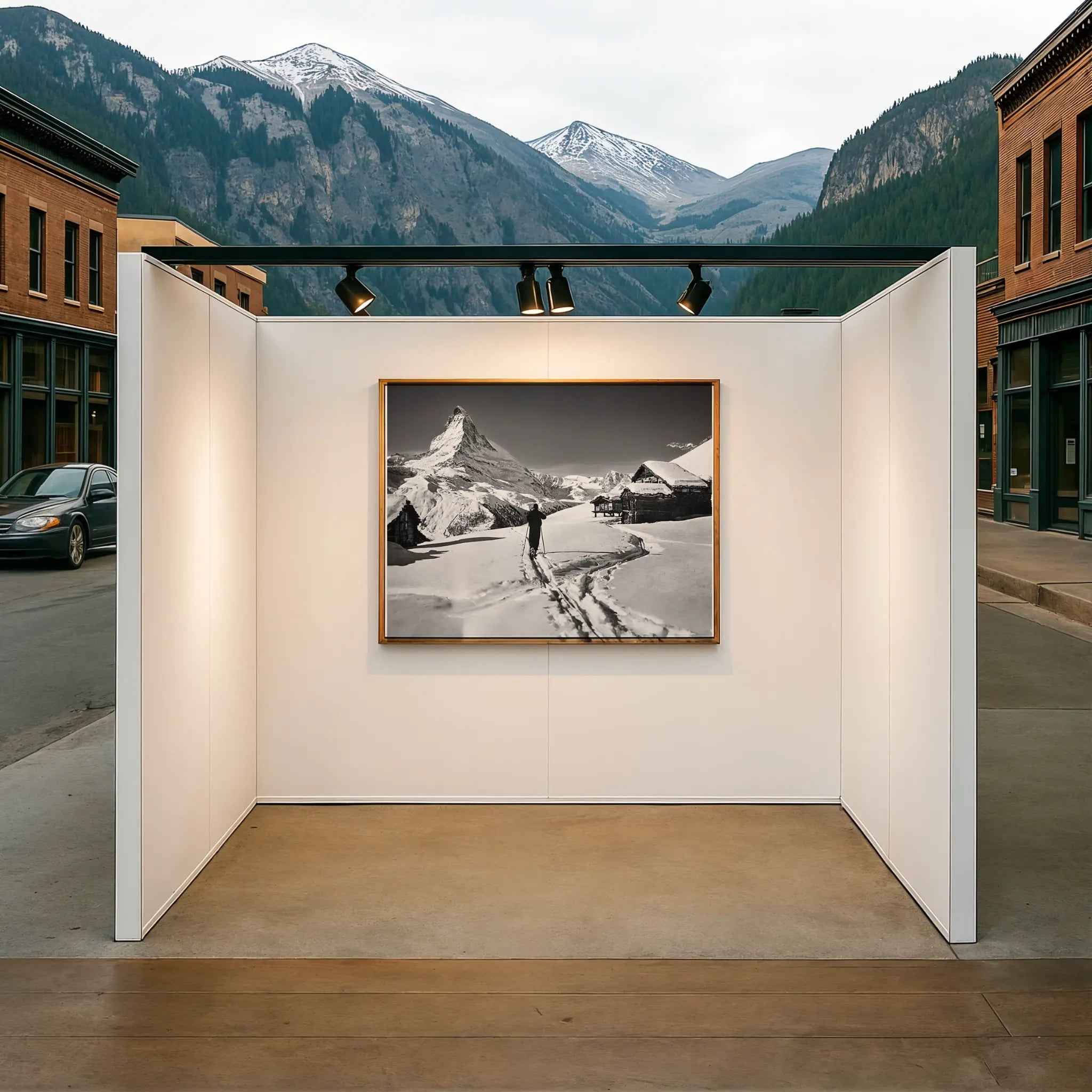 Vintage Matterhorn Skier Photo - Classic Swiss Alpine Artwork