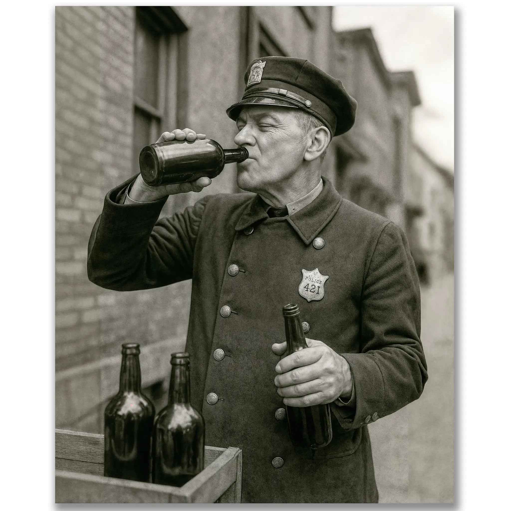 Prohibition Police Officer Photograph - Vintage Law Enforcement Image