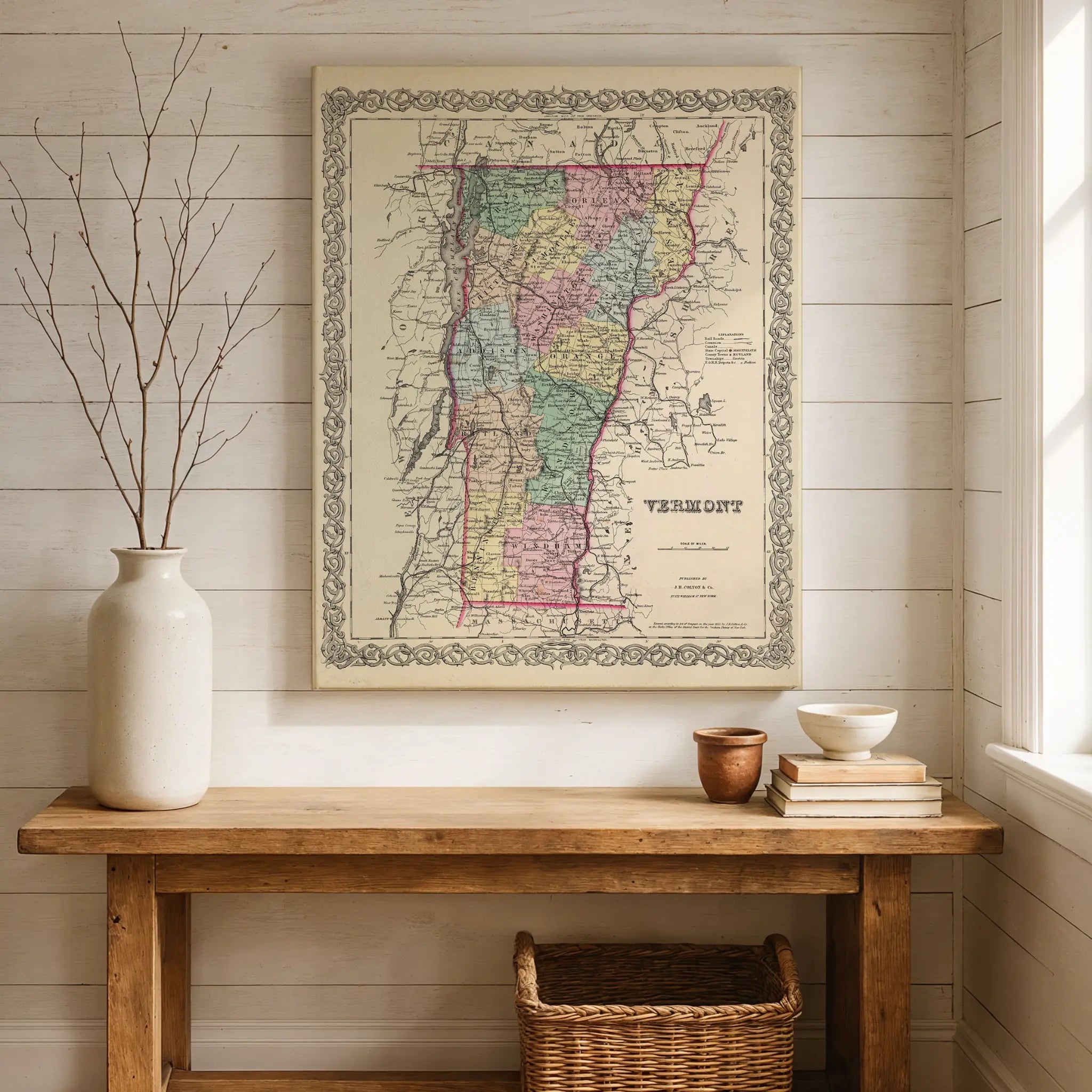 Vermont Map - Farmhouse Setting