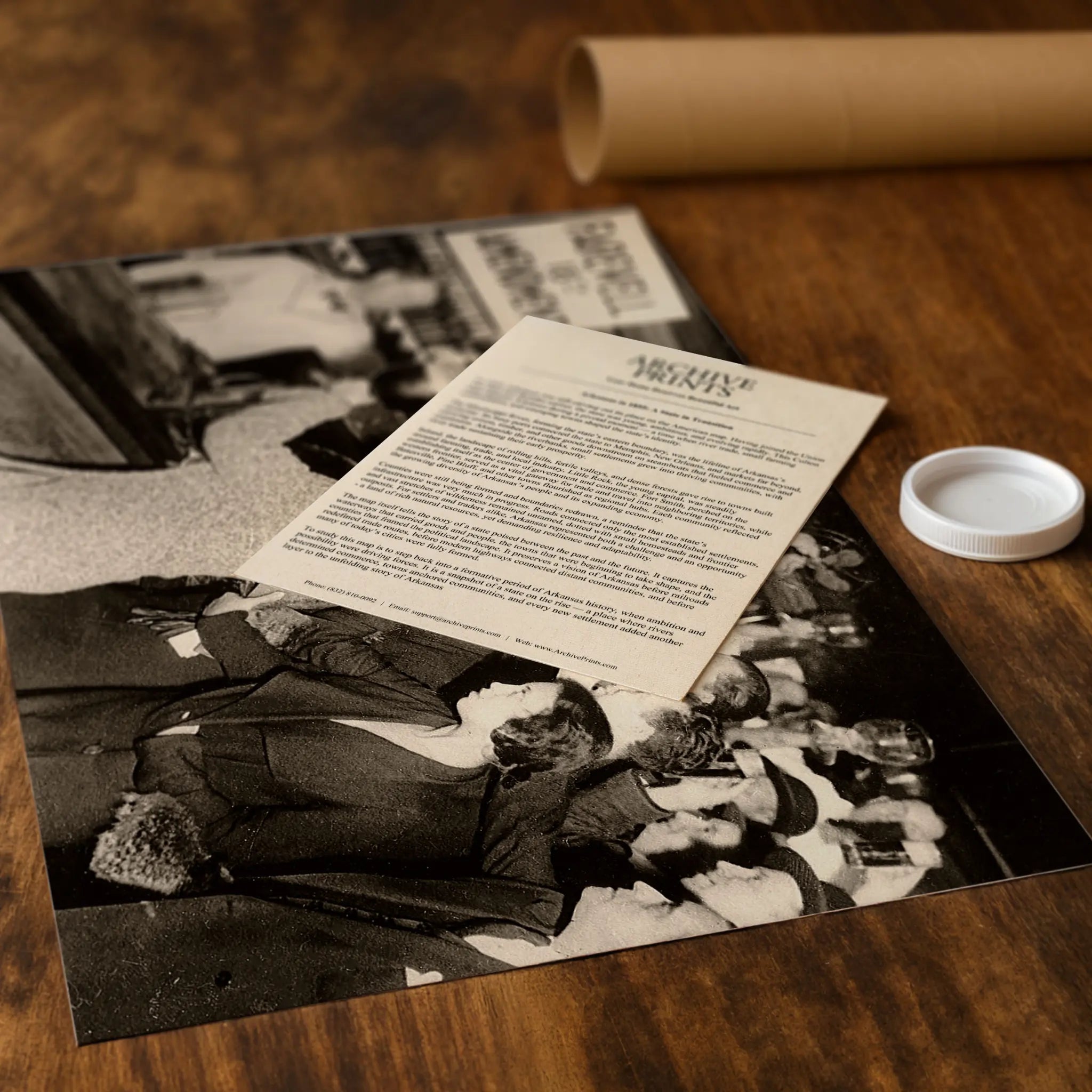 Professional packaging for Farewell 18th Amendment photograph with tube and historical documentation materials