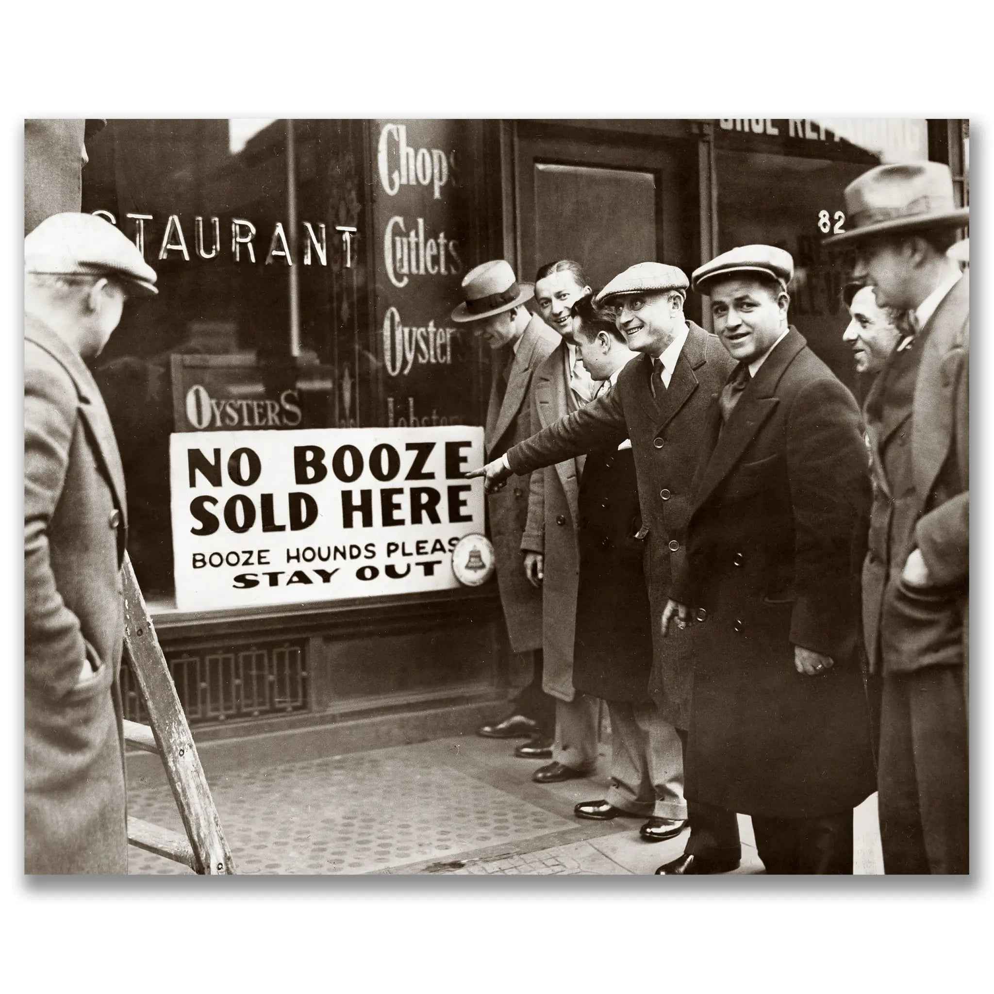 Booze Hounds Stay Out - Vintage Prohibition Style Restaurant Sign