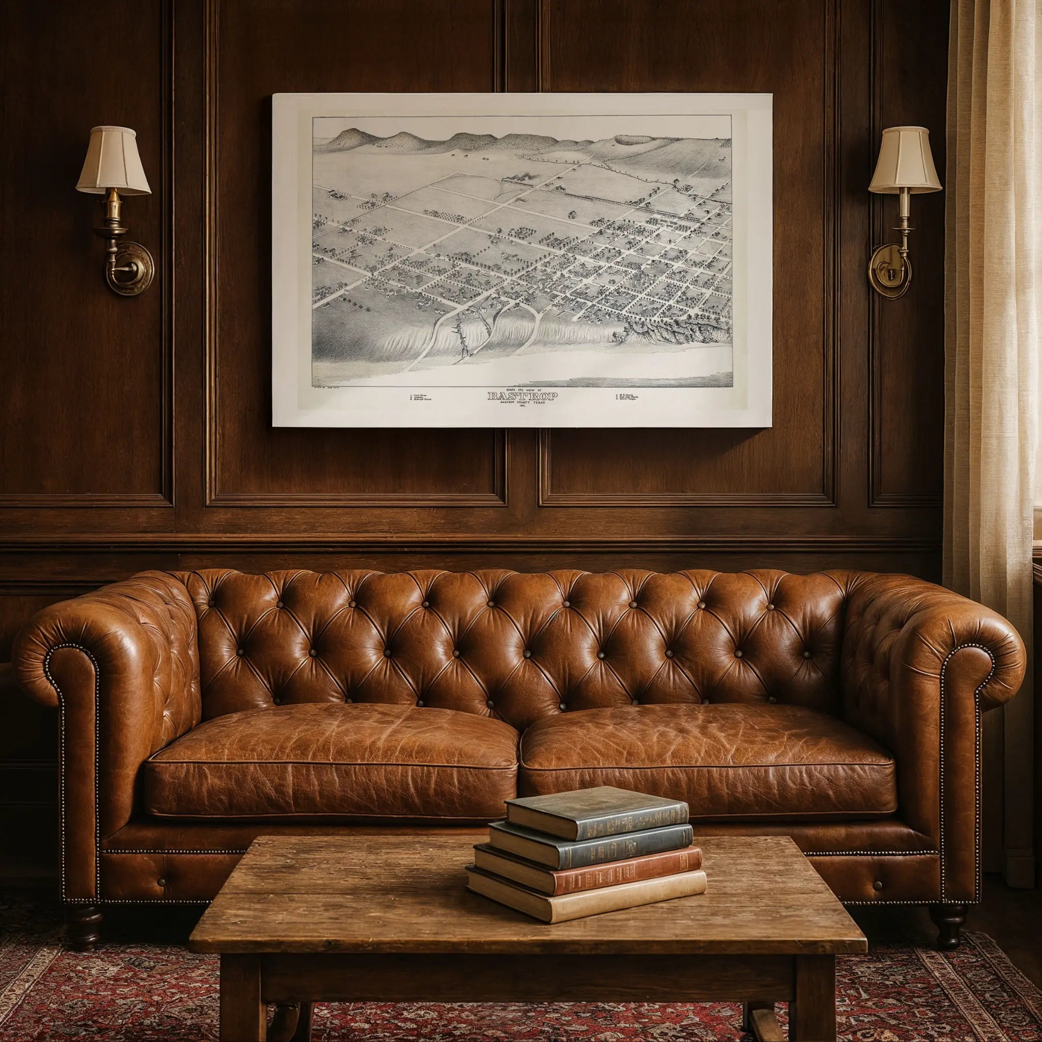 Bastrop Bird's-Eye Map - Vintage 1887 Koch Central Texas Historical Map