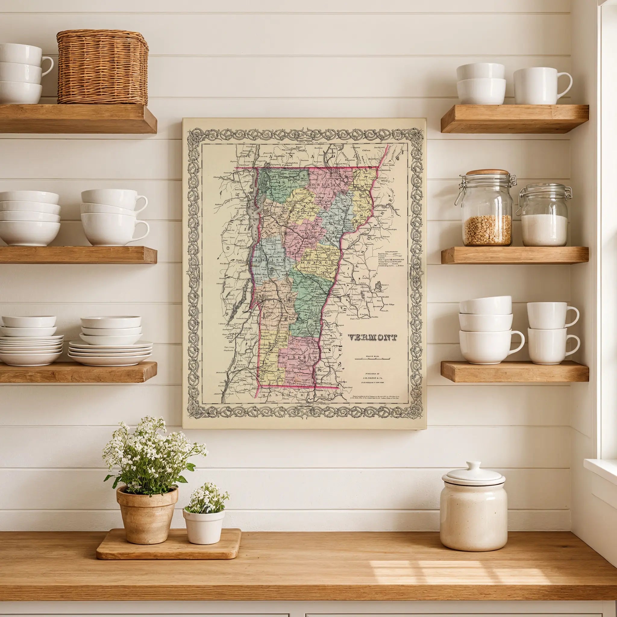 Vermont Map - Kitchen Setting