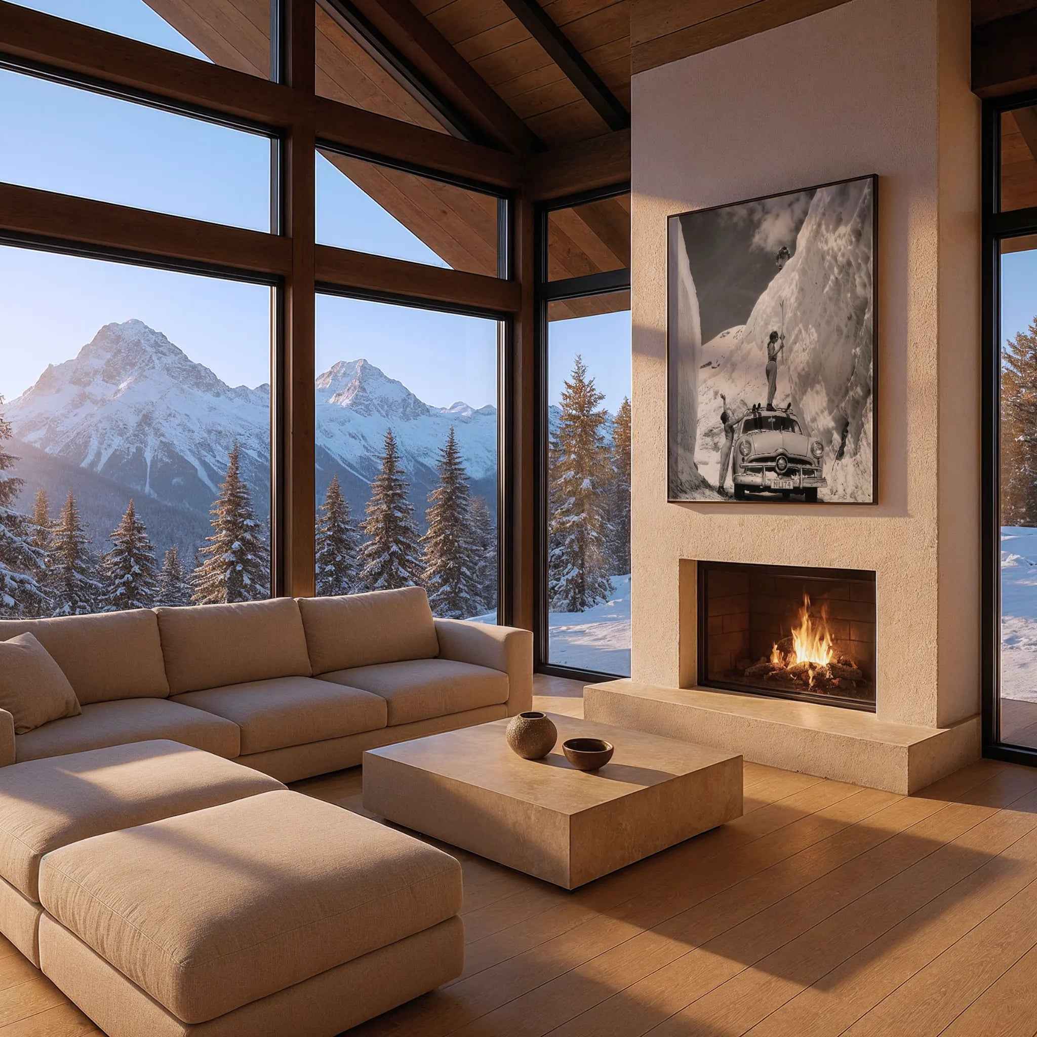 Vintage Snow Canyon Photograph - Epic Winter Adventure Print