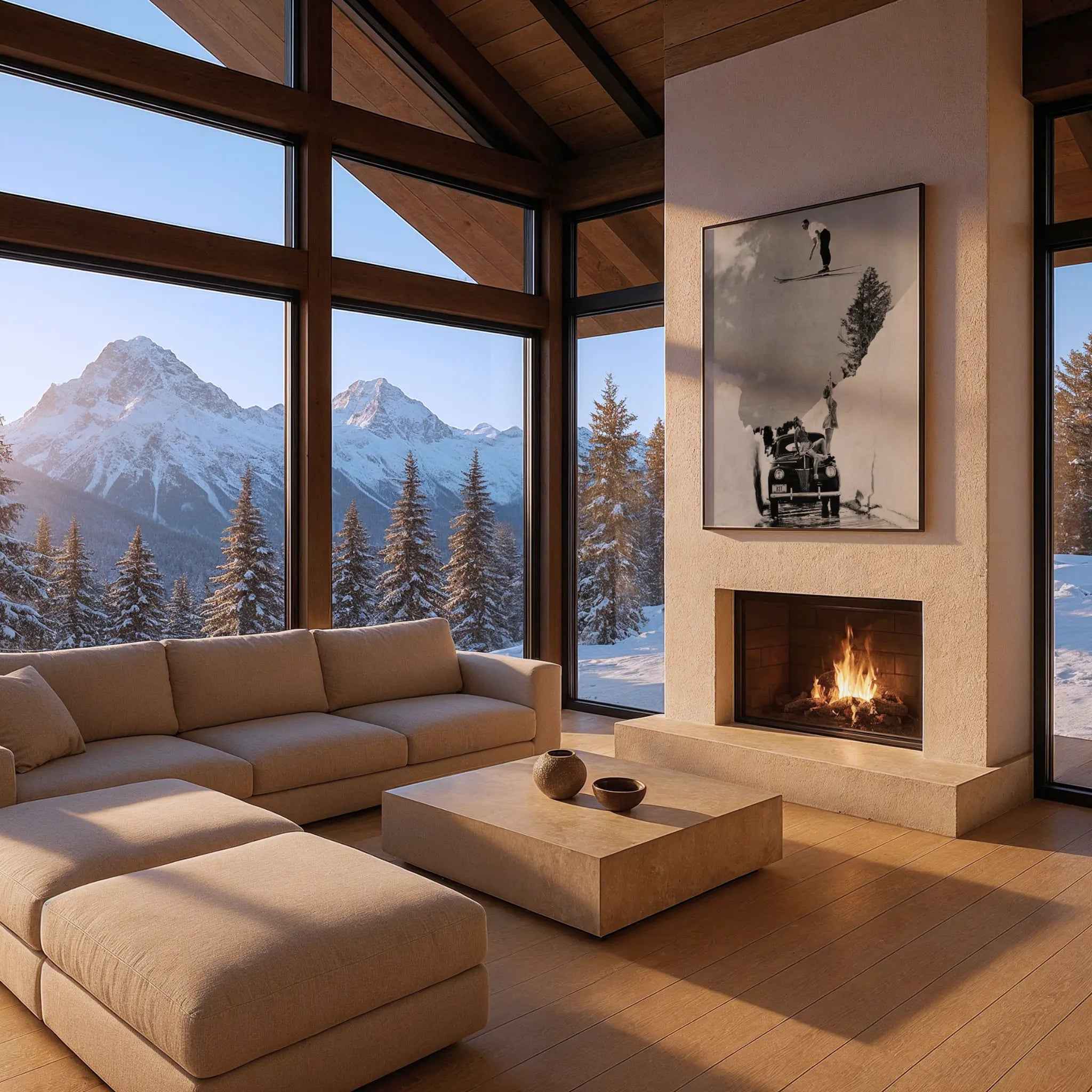 Vintage Ski Jump Photograph - Classic Alpine Daredevil Adventure