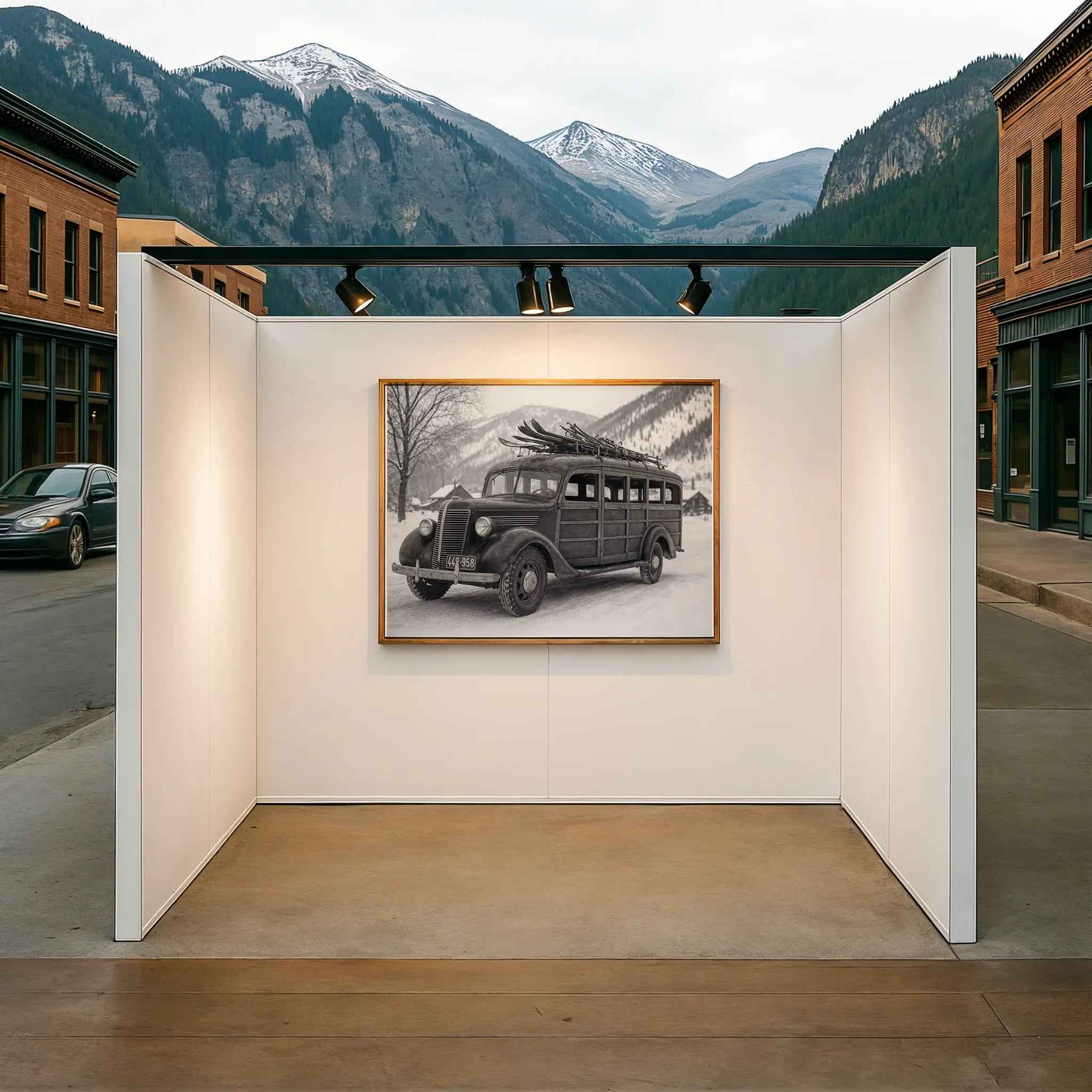 Vintage Ski Bus Photo - Nostalgic Winter Adventure Wall Art