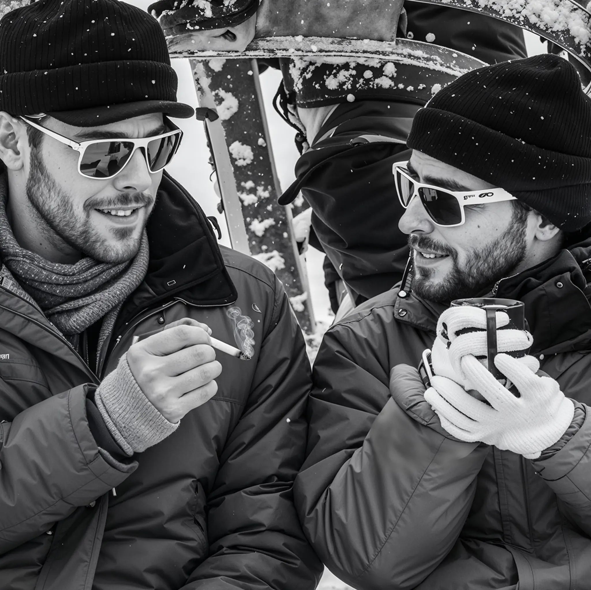 SKI STONED Lift Friends Detail Close-Up