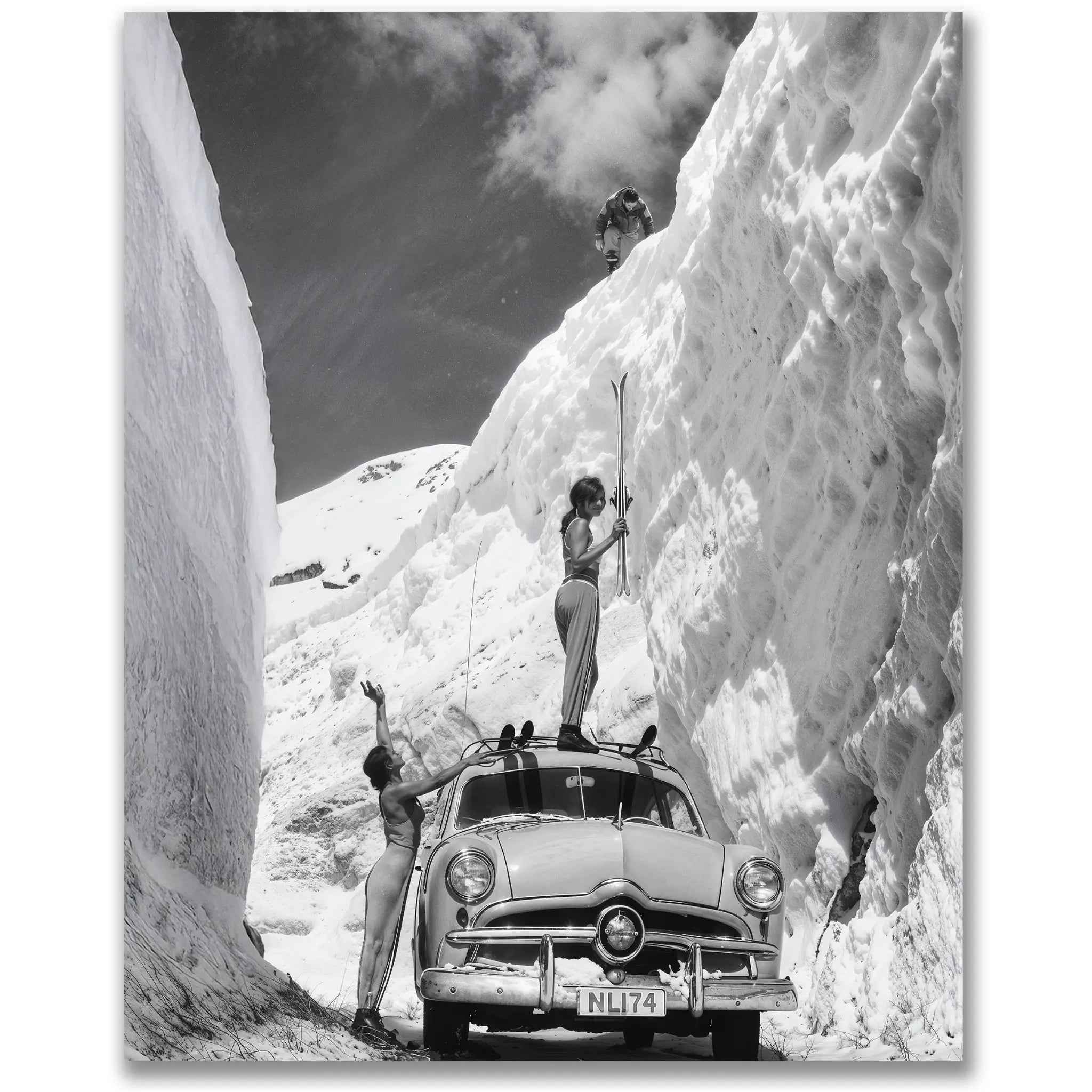 Vintage Snow Canyon Photograph - Epic Winter Adventure Print