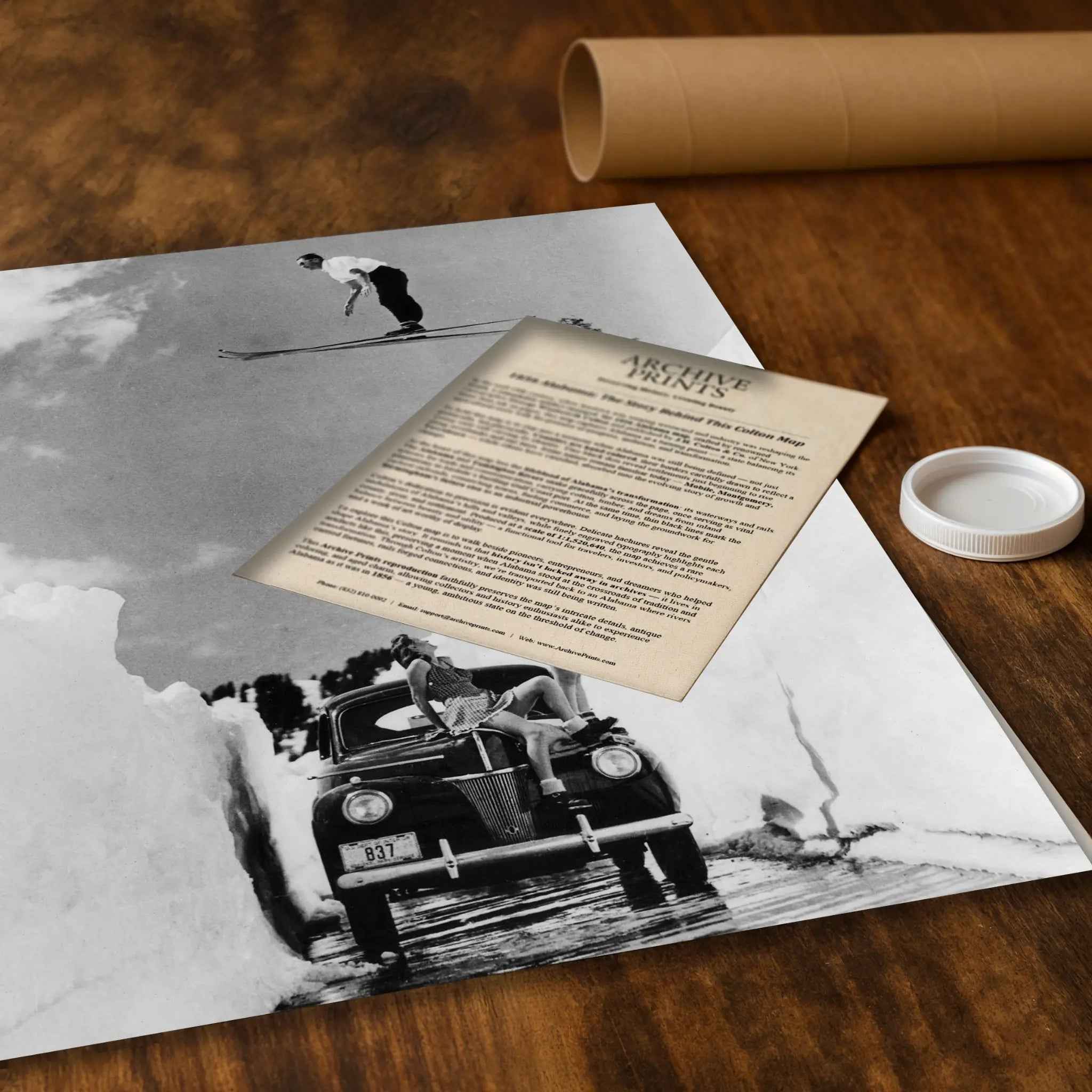 Vintage Ski Jump Photograph - Classic Alpine Daredevil Adventure