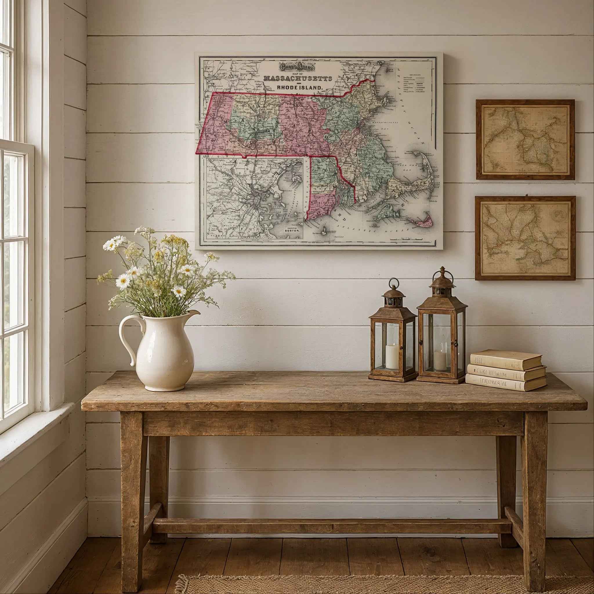 Connecticut Map - Vintage State Map by Colton for Collectors and Decor