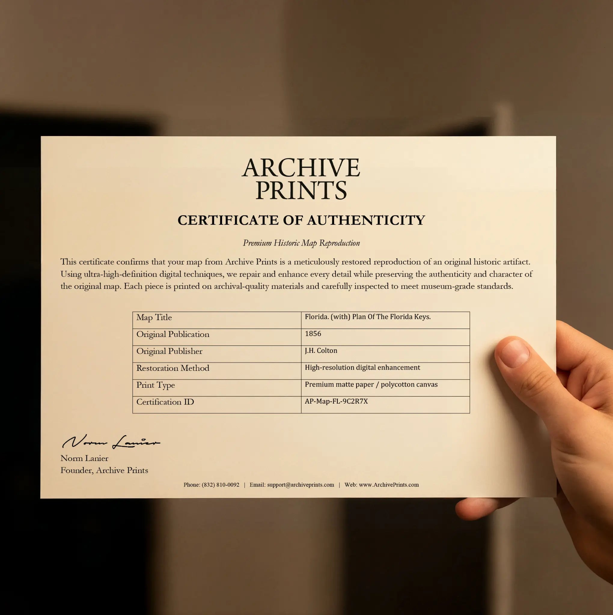 Certificate of Authenticity for classic prohibition bartender historical photograph reproduction