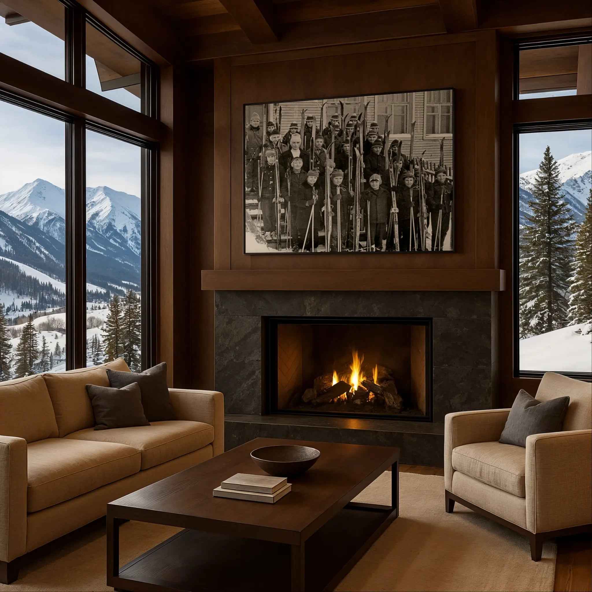 Vintage Ski Club Photograph - Embrace the Charm of a Mountain Community