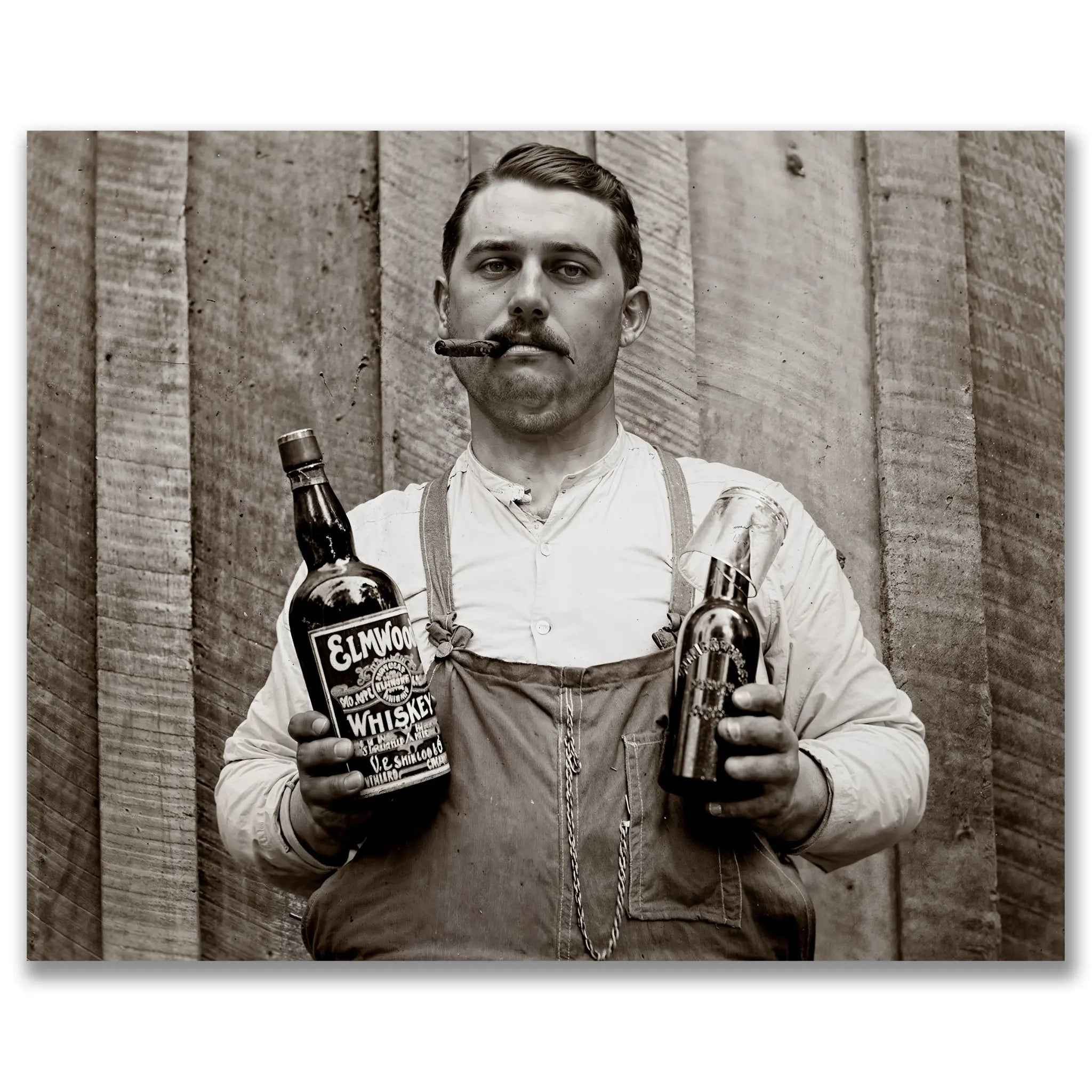 Prohibition Bartender Portrait - Vintage Bootlegger Whiskey Art